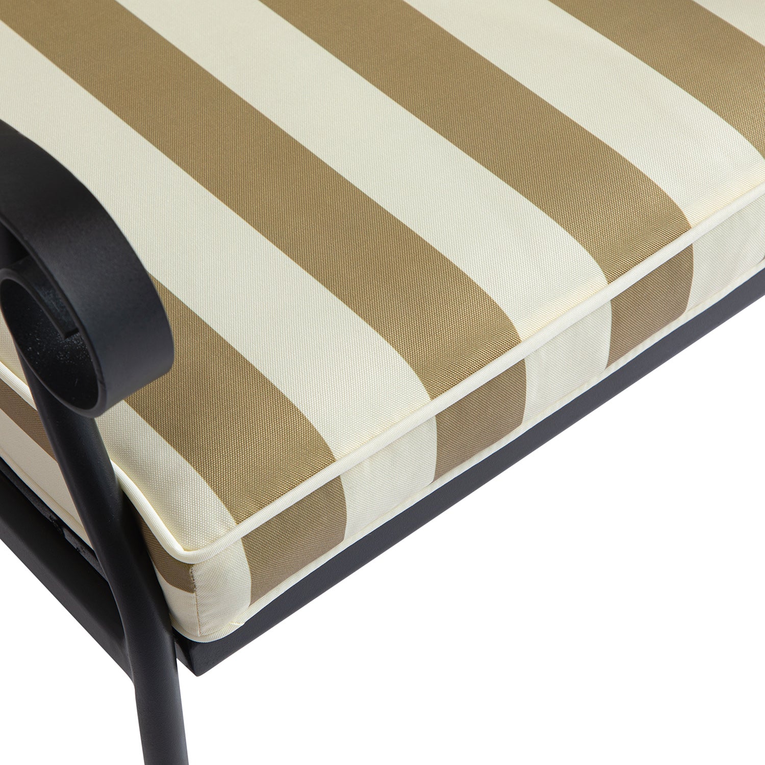 Haymes Indoor and Outdoor Metal 4-Seater Round Dining Set, Khaki Stripe - Image 17