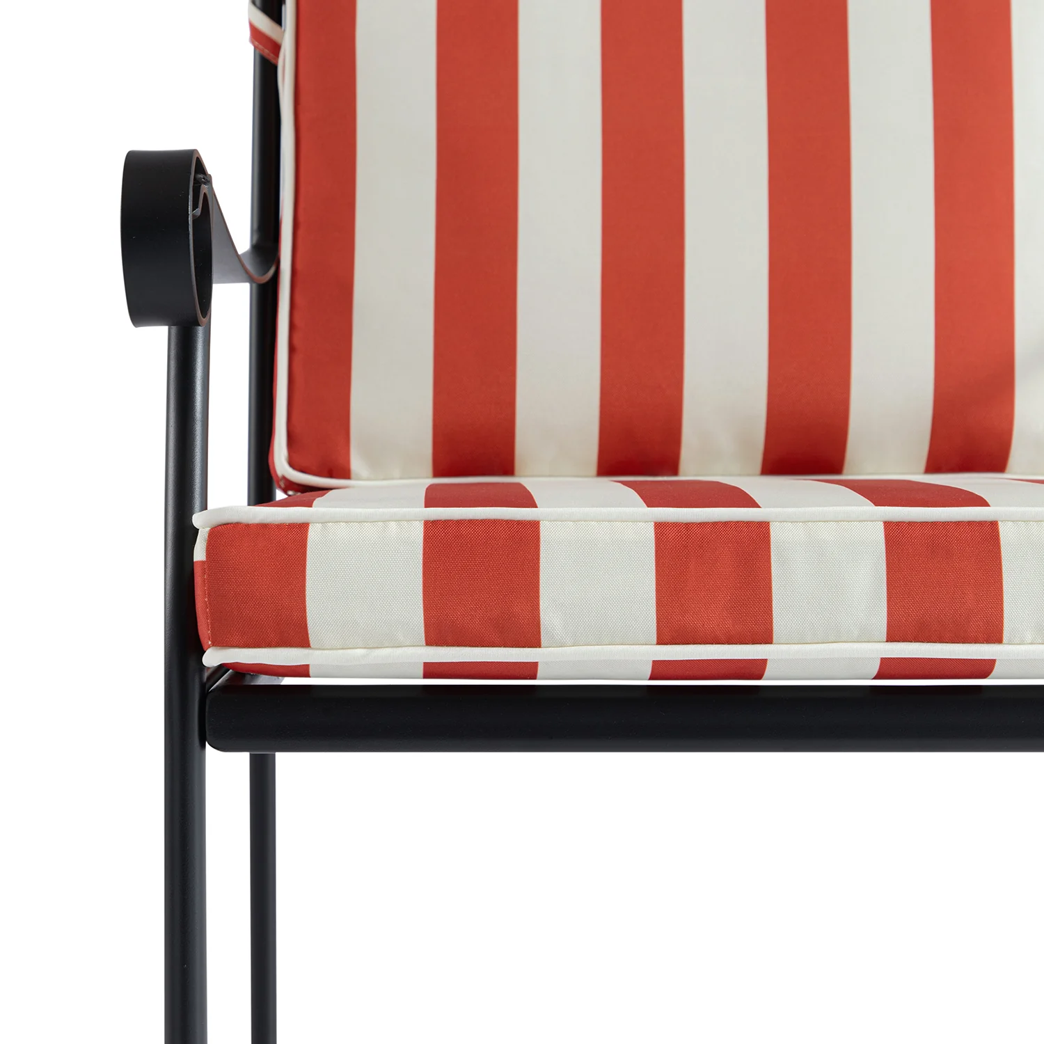 Haymes Indoor and Outdoor Metal 4-Seater Round Dining Set, Scarlet Stripe - Image 7
