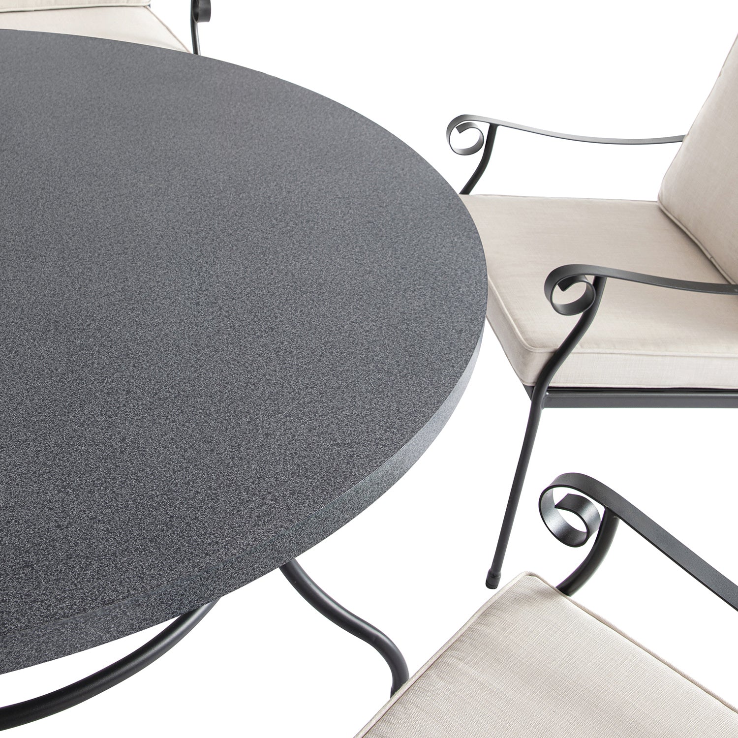 Haymes Indoor and Outdoor Metal 6-Seater Round Dining Set, Beige - Image 12