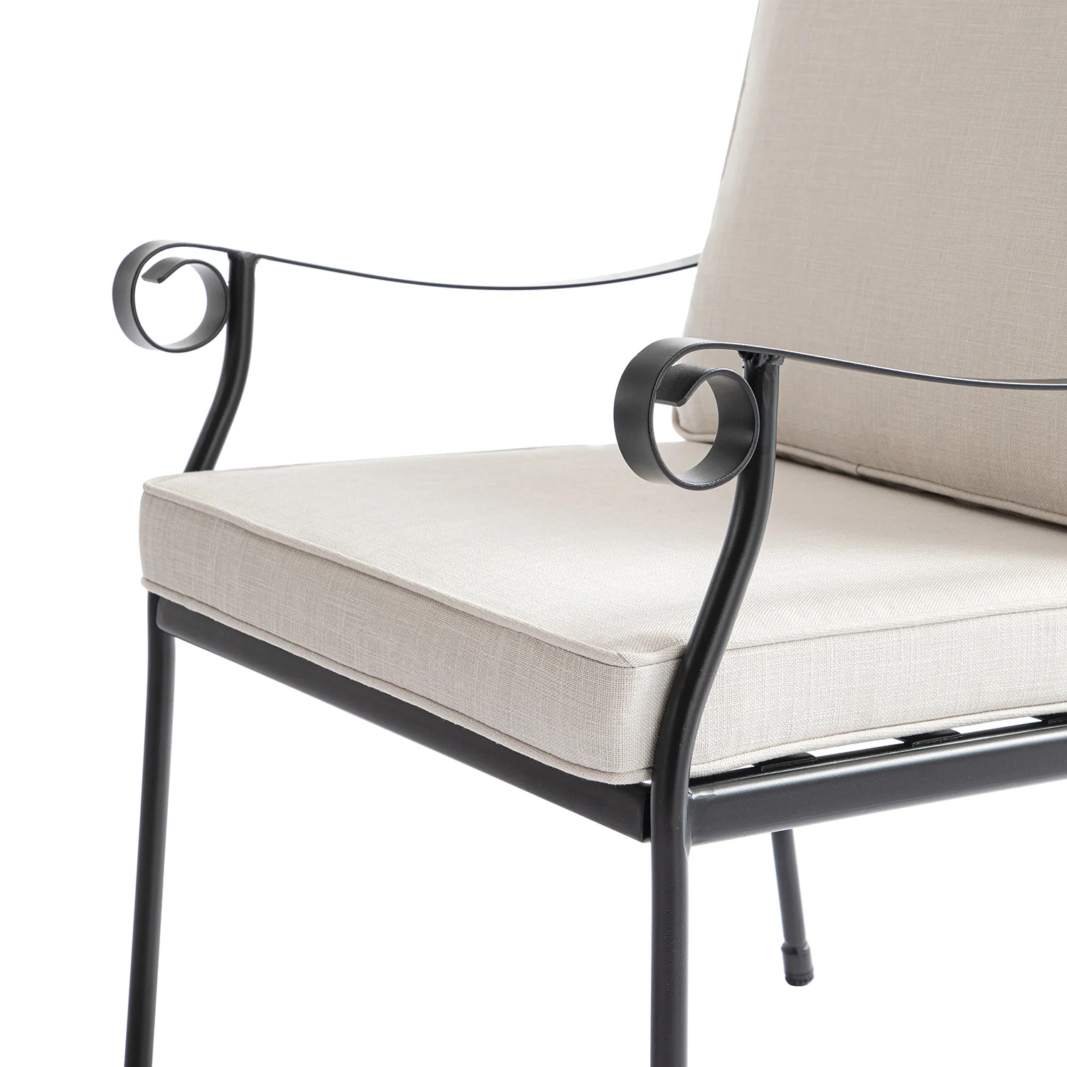 Haymes Indoor and Outdoor Metal 6-Seater Round Dining Set, Beige - Image 15