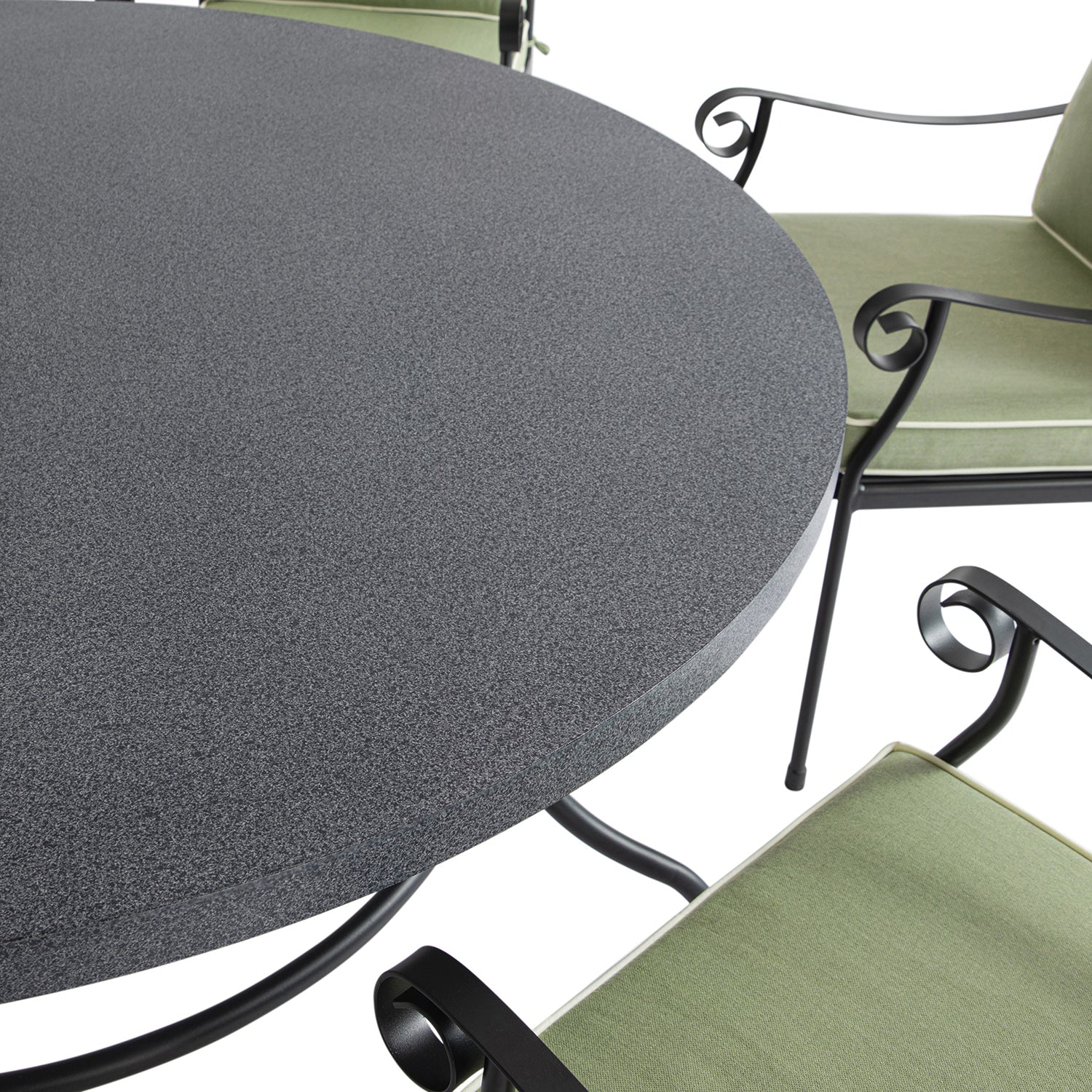 Haymes Indoor and Outdoor Metal 6-Seater Round Dining Set, Reseda Green - Image 11