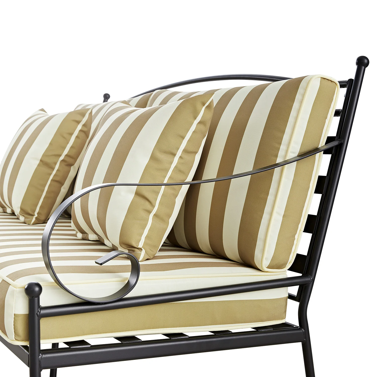 Haymes Indoor and Outdoor Metal Sofa Set with Coffee Table, Khaki Stripe - Image 7