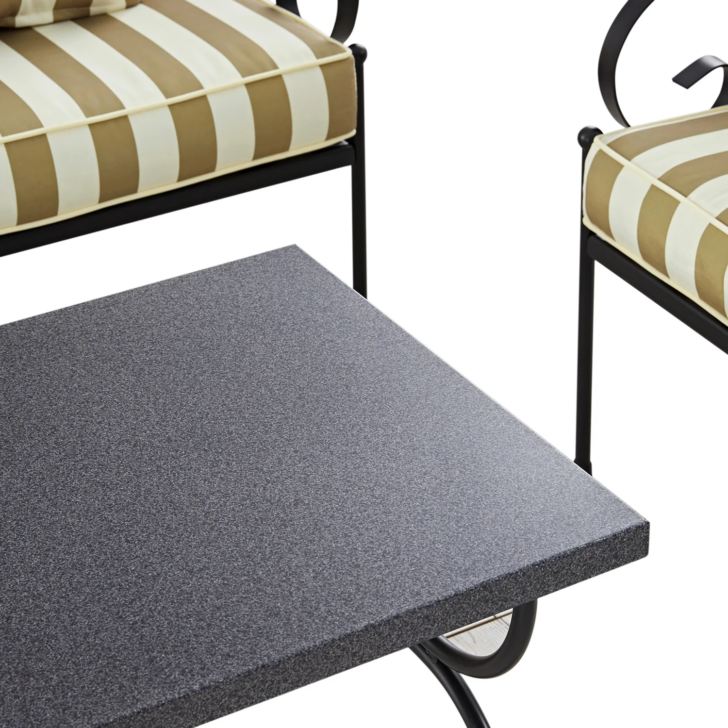 Haymes Indoor and Outdoor Metal Sofa Set with Coffee Table, Khaki Stripe - Image 9