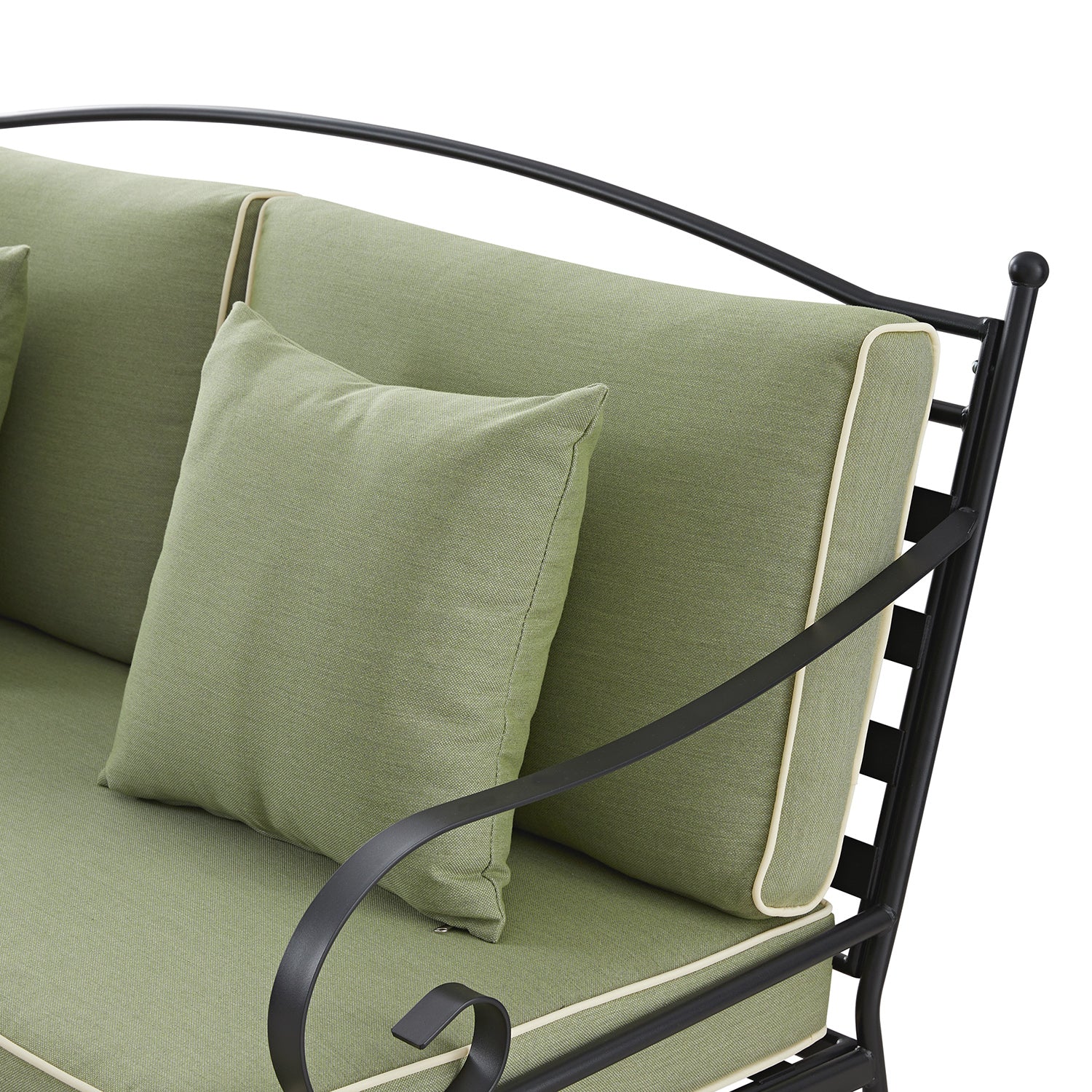Haymes Indoor and Outdoor Metal Sofa Set with Coffee Table, Reseda Green - Image 5