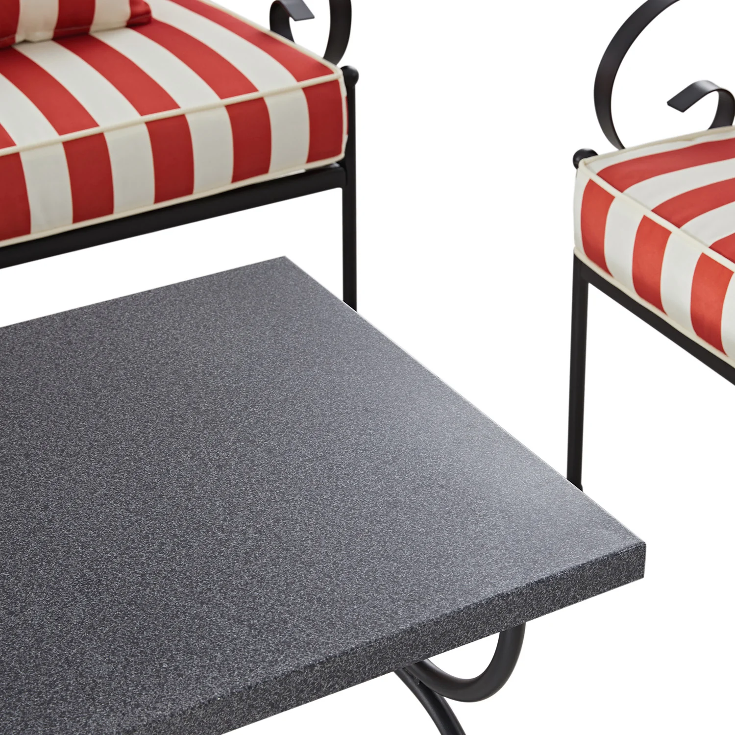 Haymes Indoor and Outdoor Metal Sofa Set with Coffee Table, Scarlet Stripe - Image 7