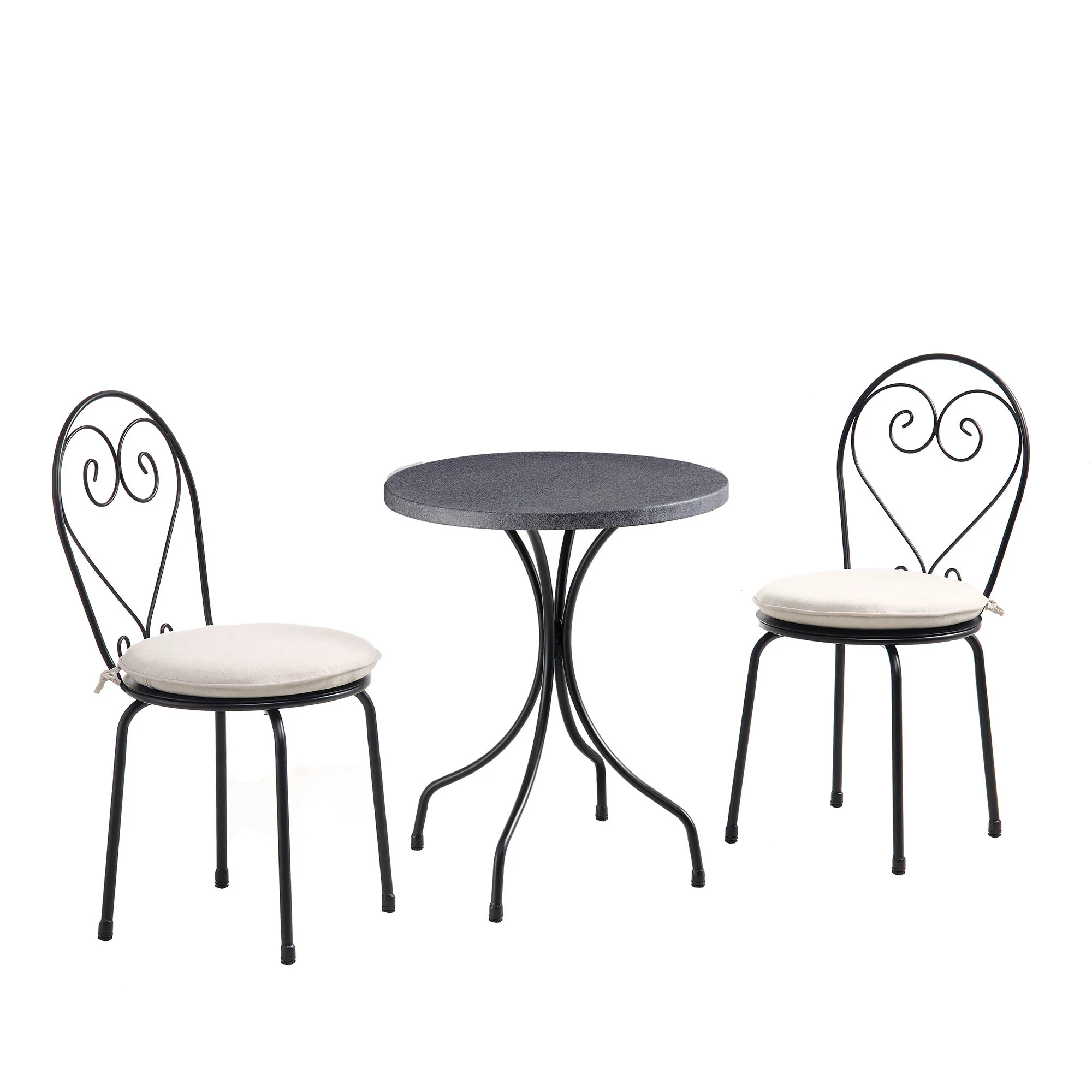 Haymes Metal Indoor and Outdoor Bistro Set, Beige - Image 4