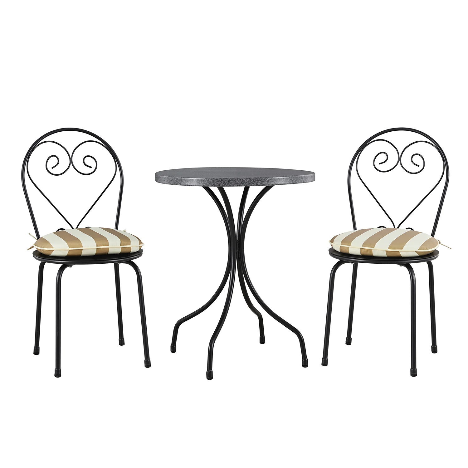 Haymes Metal Indoor and Outdoor Bistro Set, Khaki Stripe - Image 7
