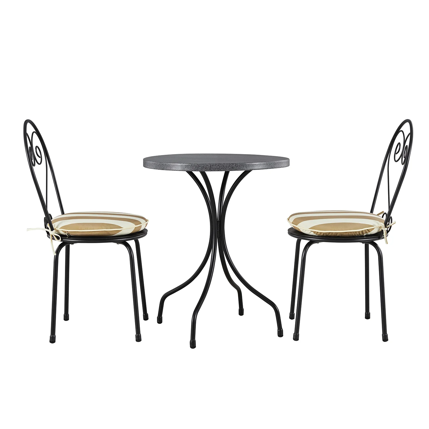 Haymes Metal Indoor and Outdoor Bistro Set, Khaki Stripe - Image 8