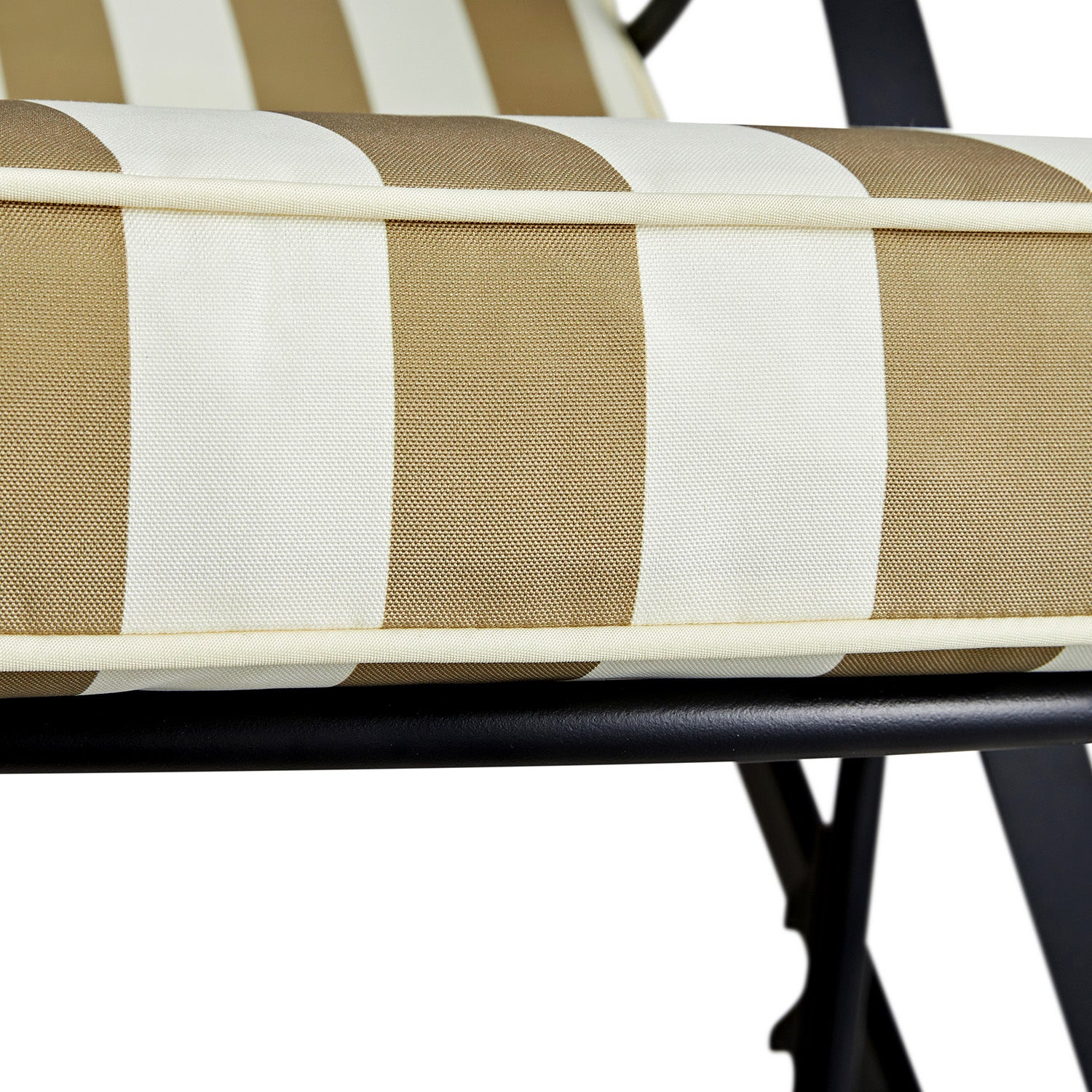 Haymes Metal Sun Lounger with Wheels, Khaki Stripe - Image 8