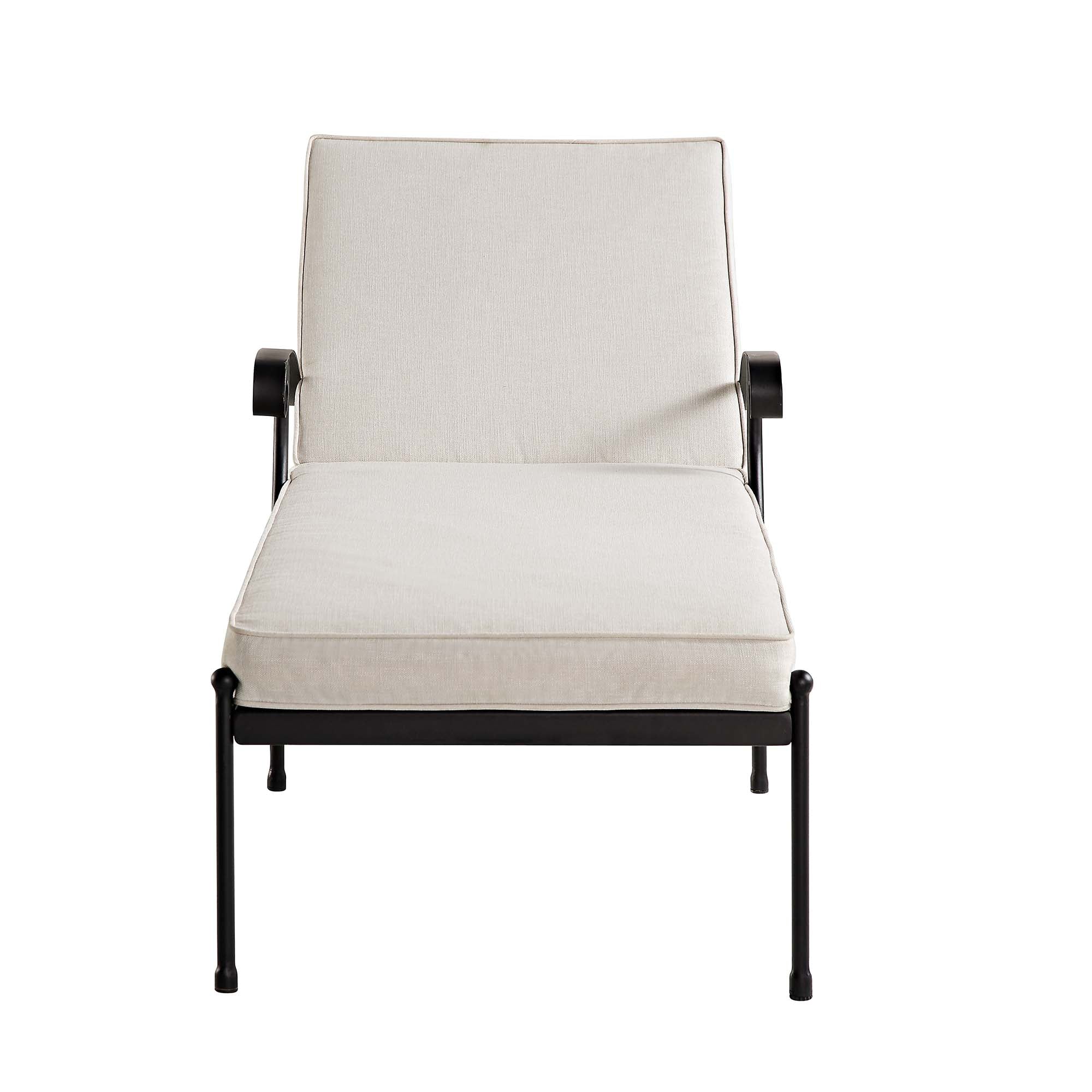 Haymes Metal Sun Lounger with Wheels, Beige - Image 8