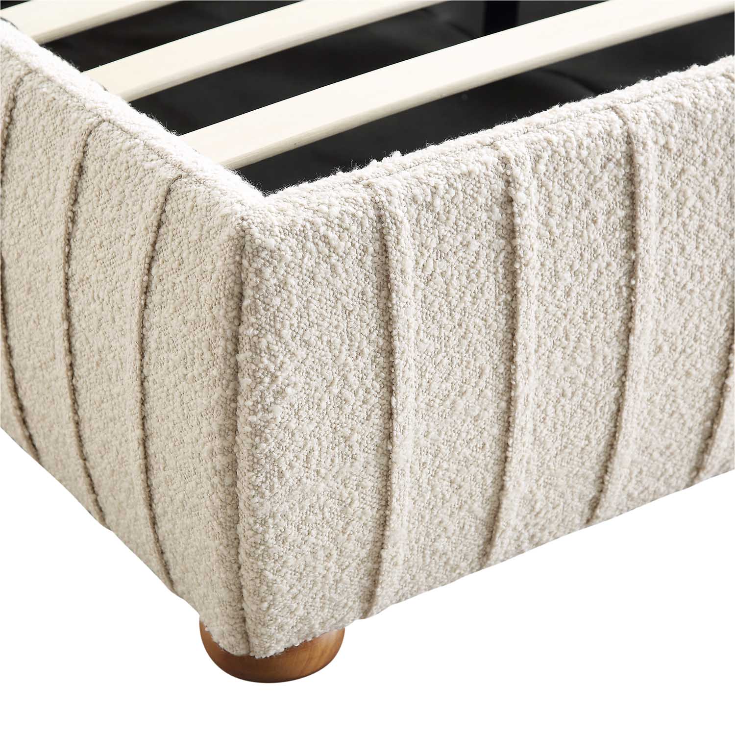 Helia Pleated Ottoman Storage Bed, Beige Boucle - Image 13