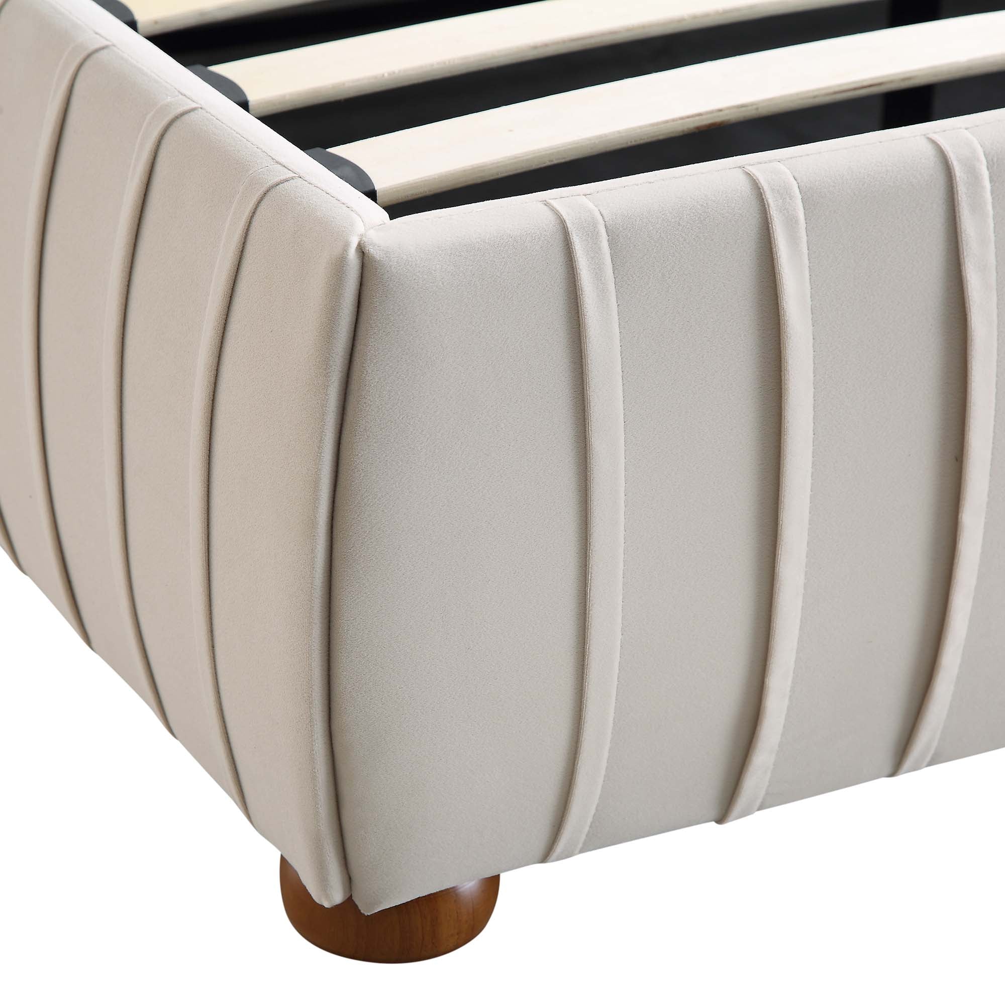 Helia Pleated Ottoman Storage Bed, Champagne Velvet - Image 15