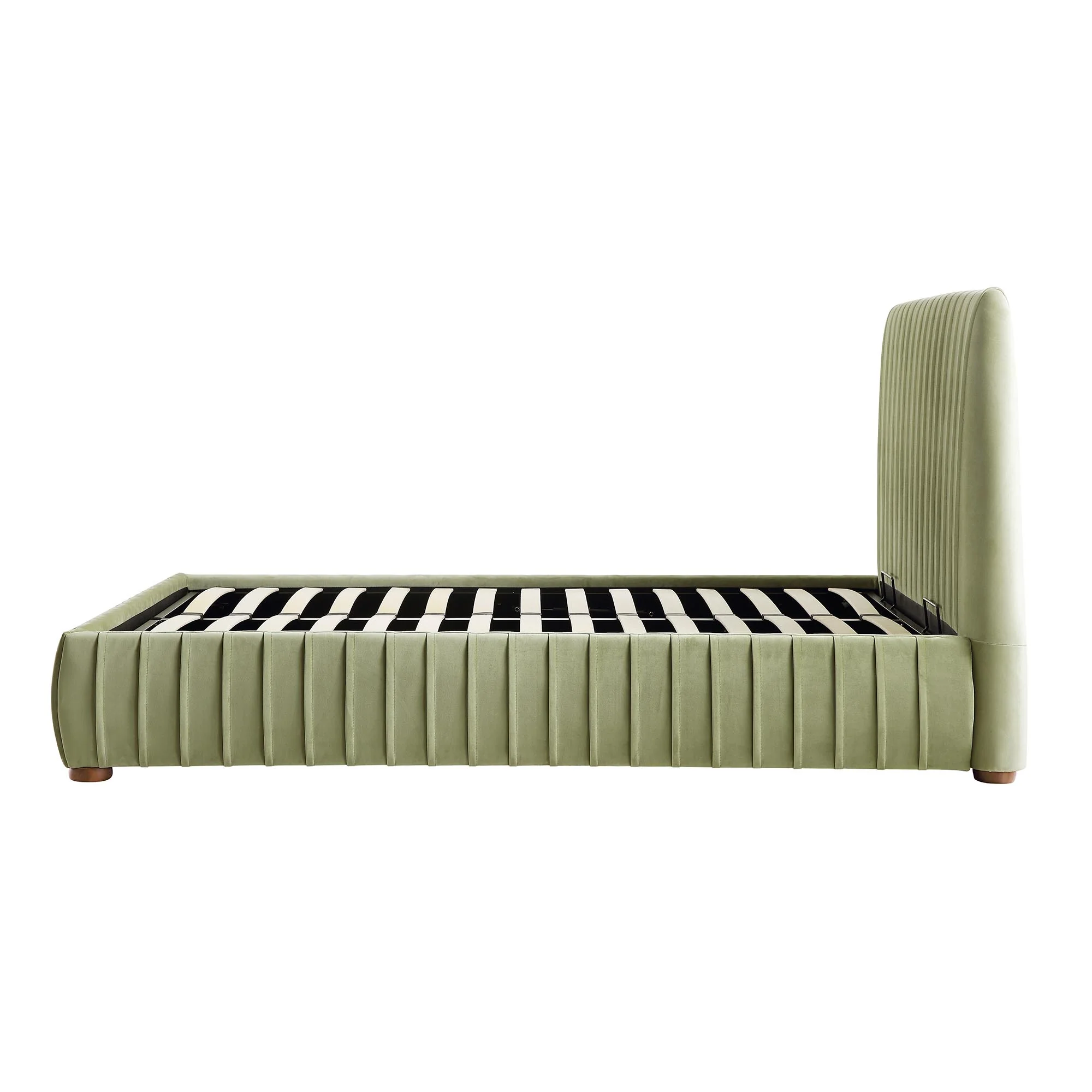 Helia Pleated Ottoman Storage Bed, Lichen Velvet - Image 10