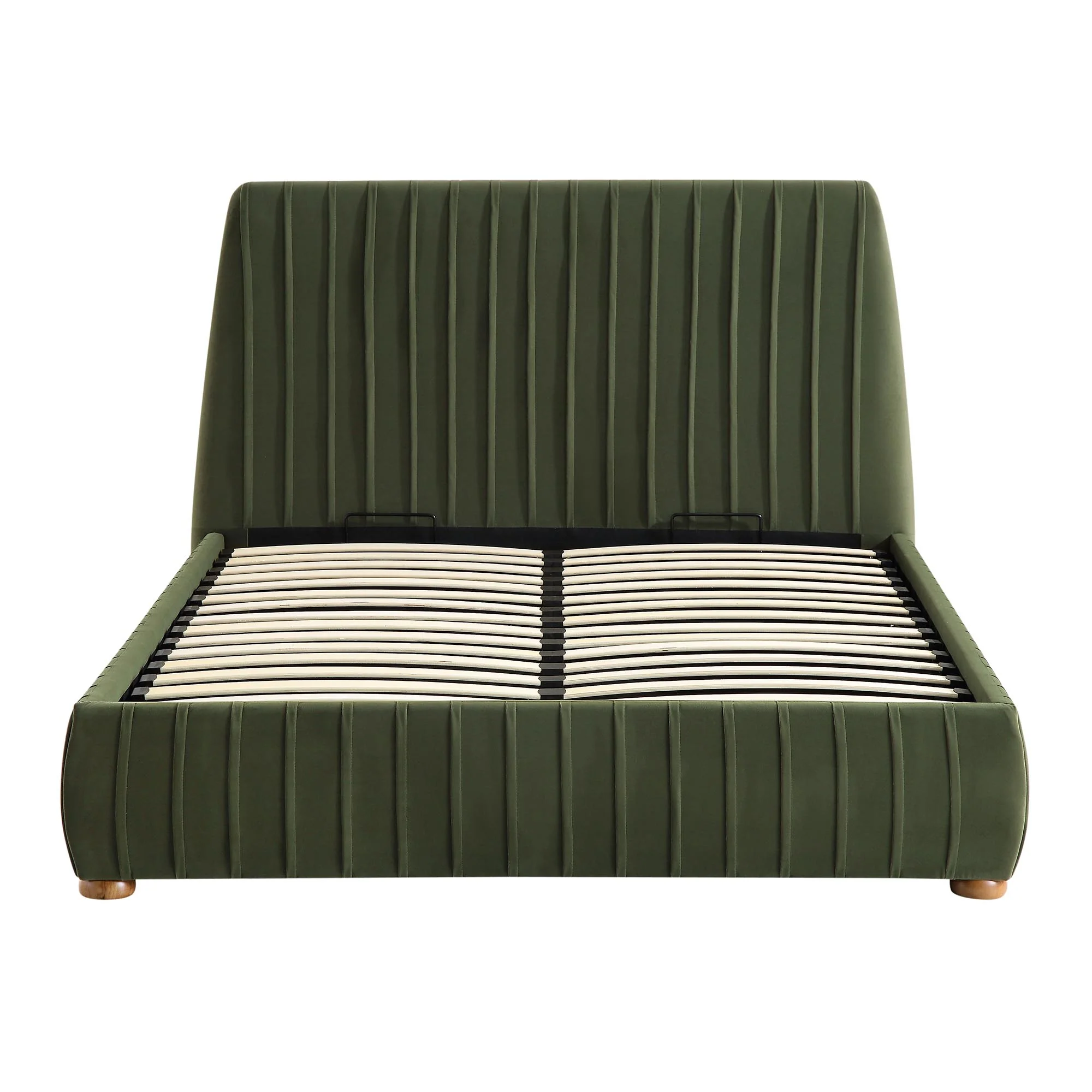 Helia Pleated Ottoman Storage Bed, Moss Green Velvet - Image 5