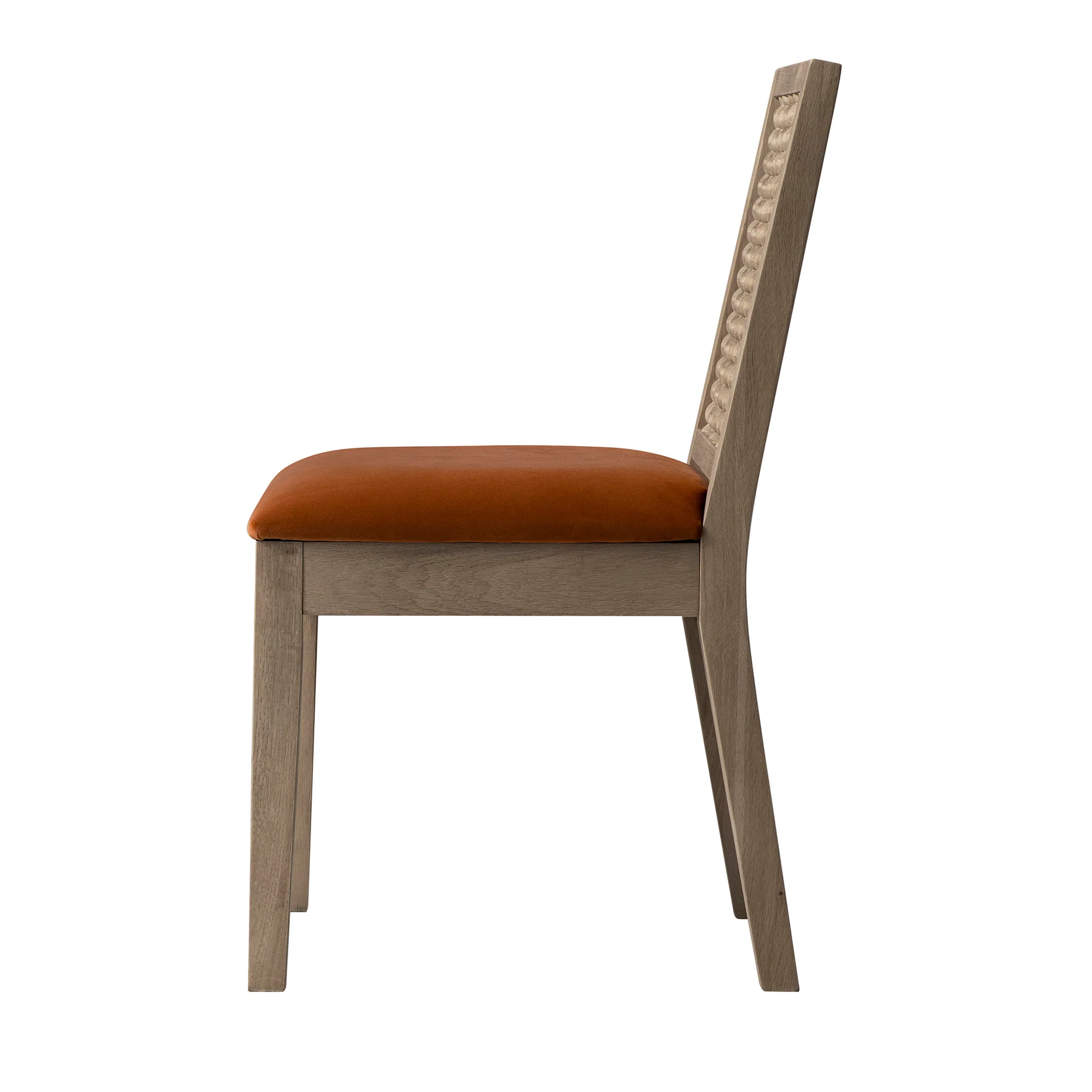 Hemingford Set of 2 Rust Velvet Bobbin Spindle Washed Oak Dining Chairs - Image 11