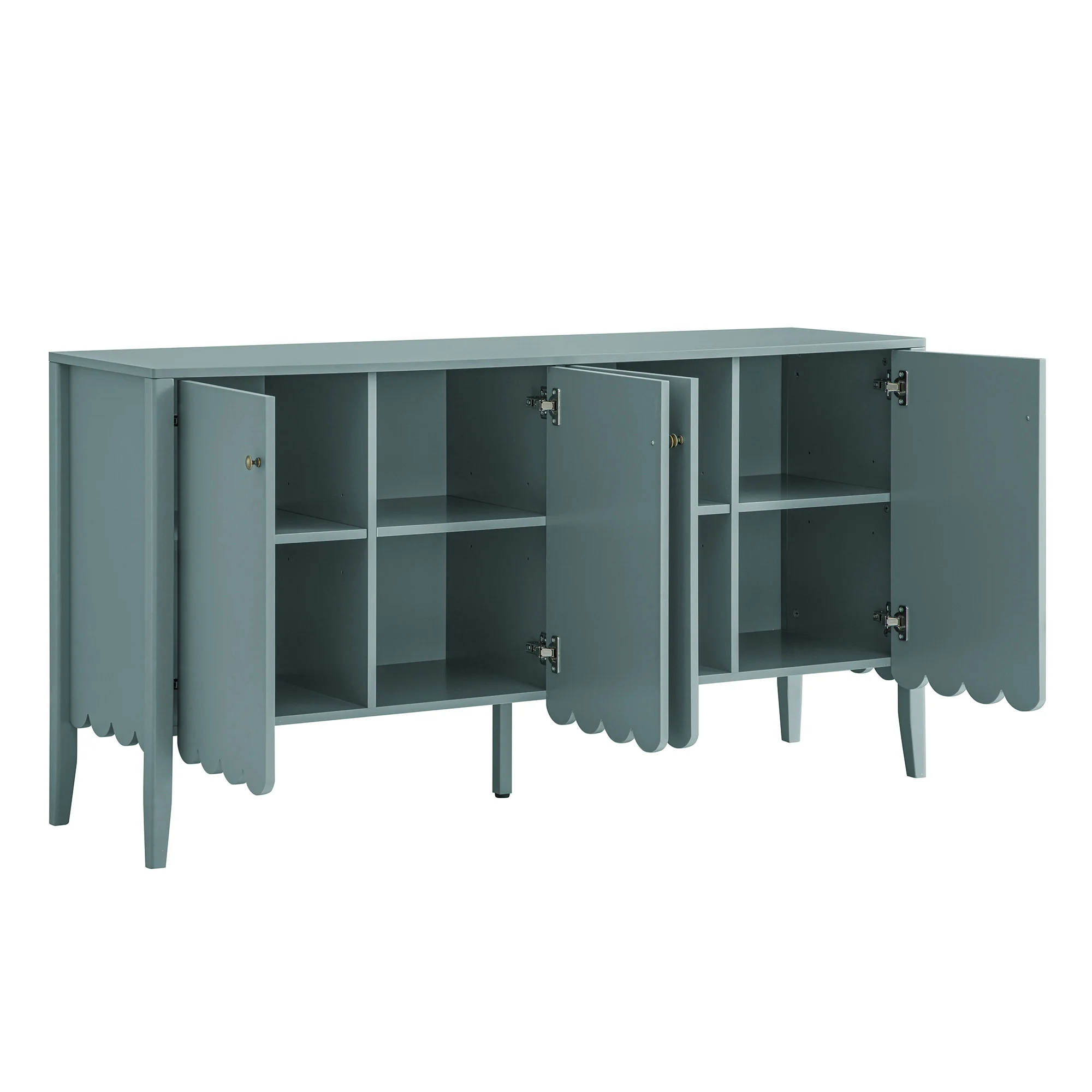 Henley Scalloped Edge 150cm Wide Sideboard, Blue Spruce - Image 10
