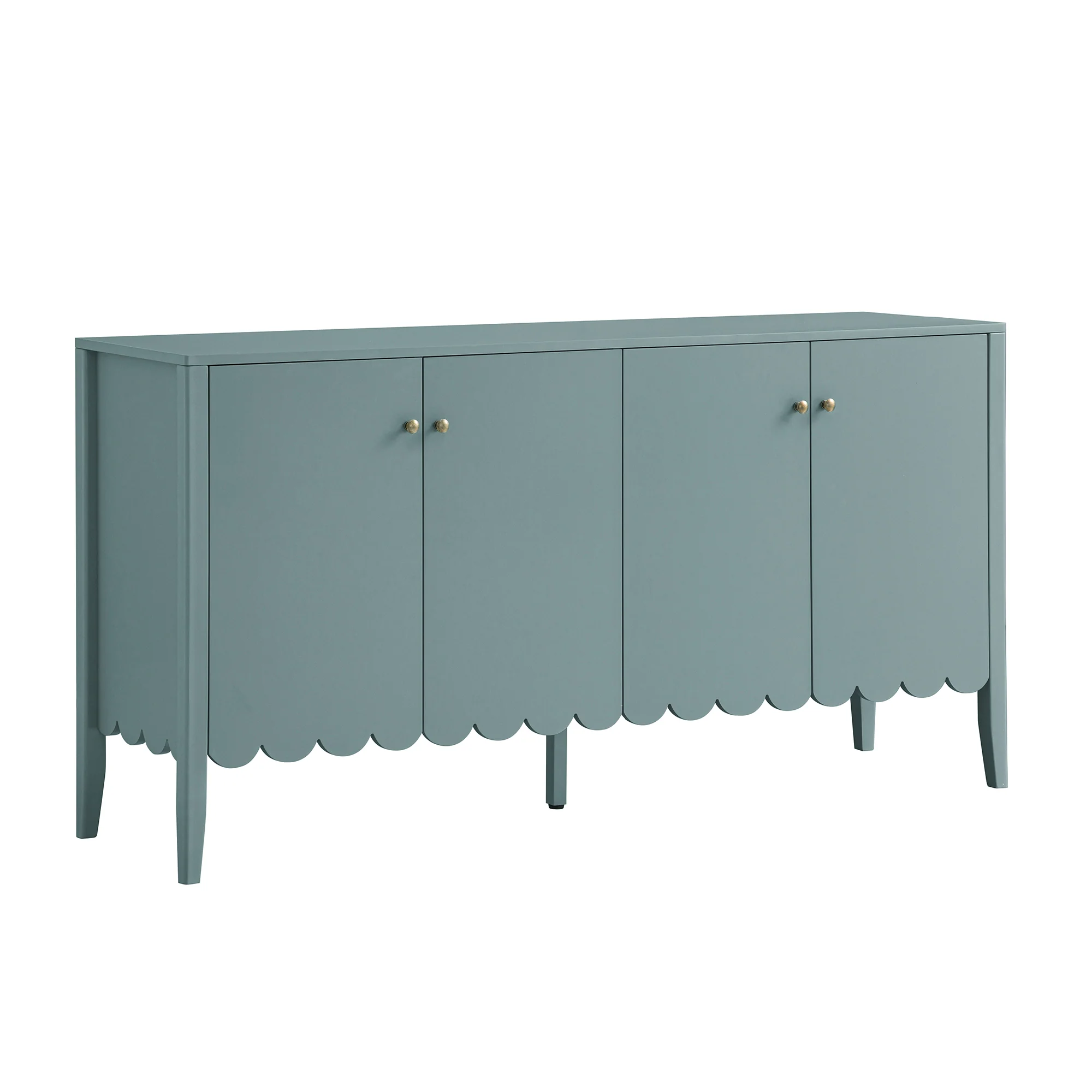 Henley Scalloped Edge 150cm Wide Sideboard, Blue Spruce - Image 7