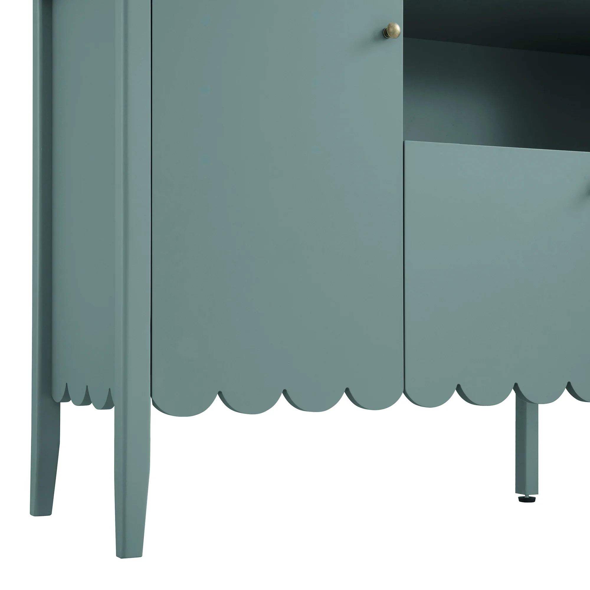 Henley Scalloped Edge 150cm Wide Sideboard with Open Shelf, Blue Spruce - Image 15