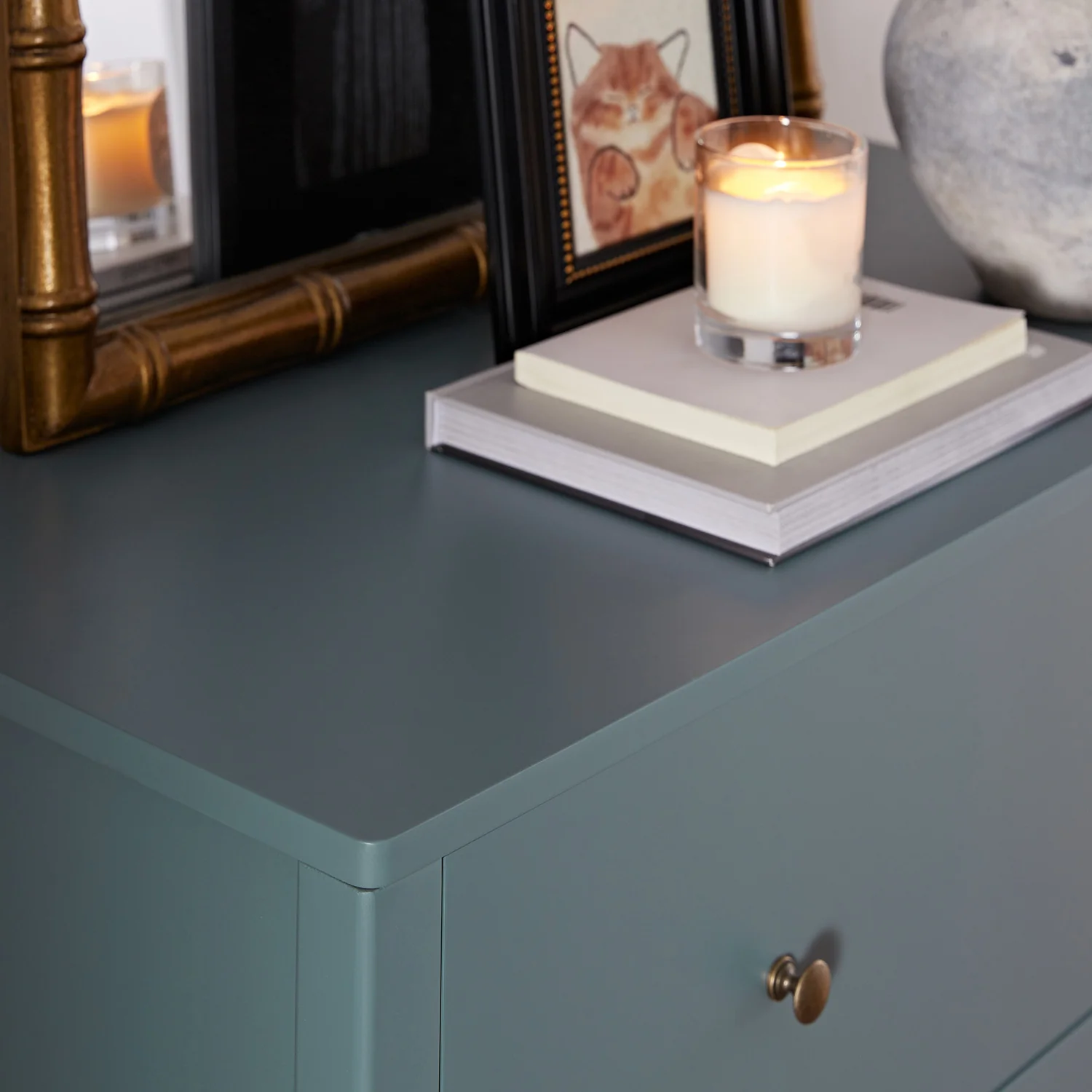 Henley Scalloped Edge 3 Drawer Chest, Blue Spruce - Image 4