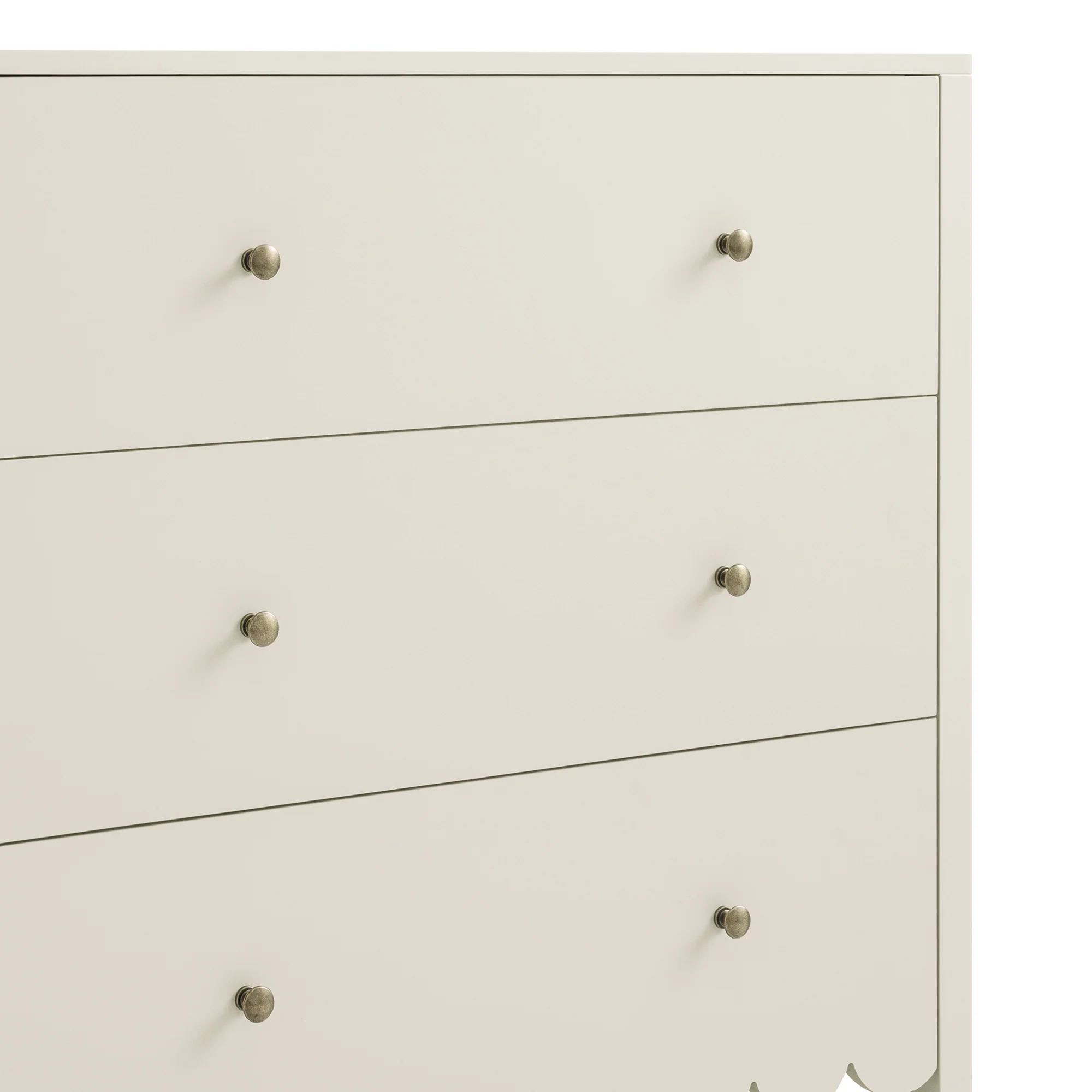 Henley Scalloped Edge 3 Drawer Chest, Light Sand - Image 13