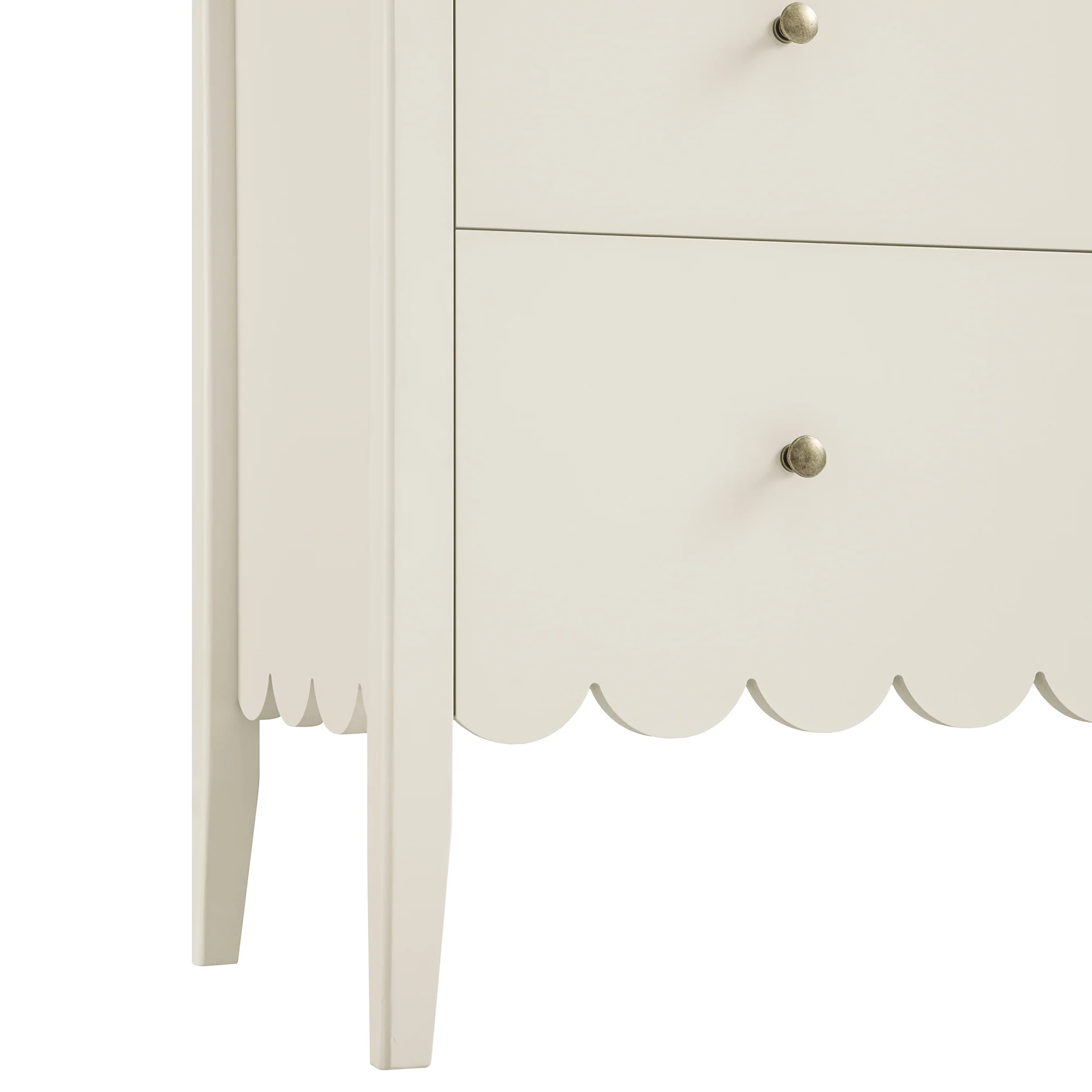 Henley Scalloped Edge 3 Drawer Chest, Light Sand - Image 14