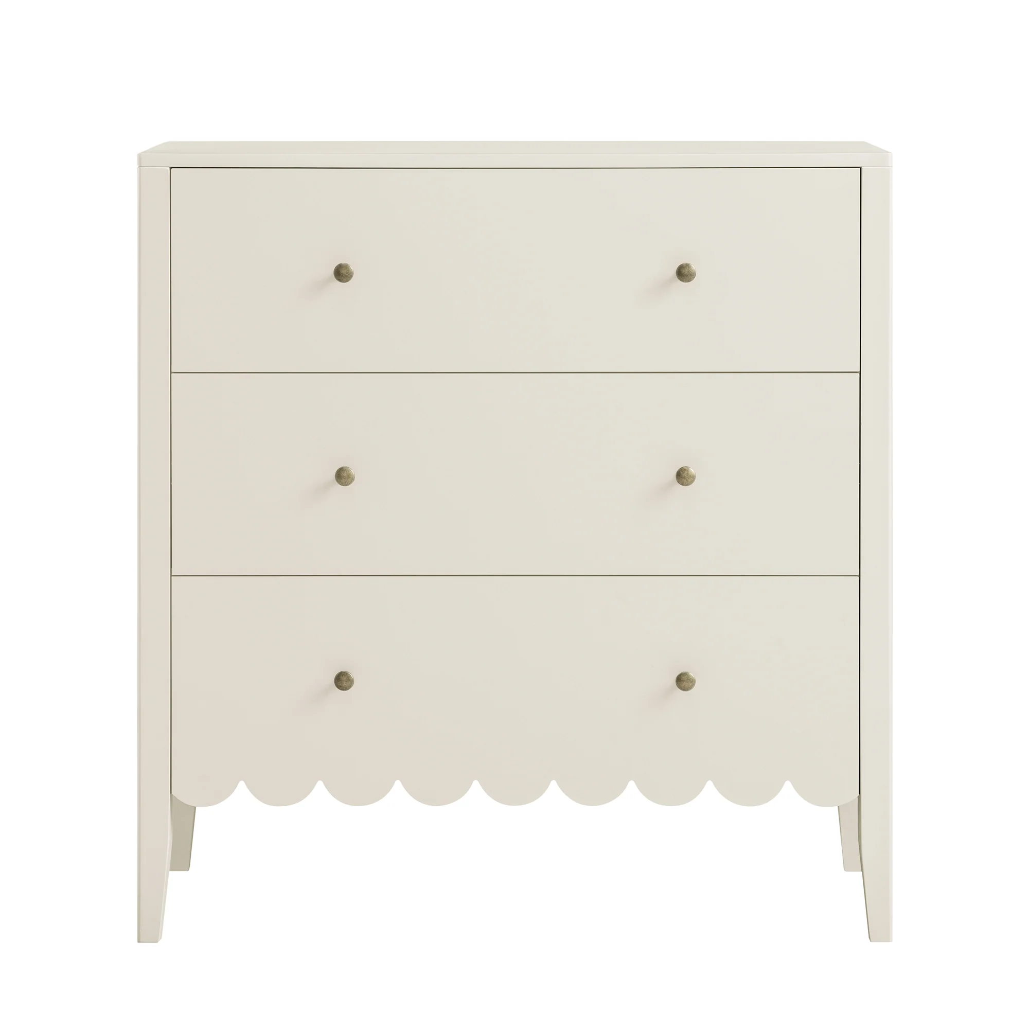 Henley Scalloped Edge 3 Drawer Chest, Light Sand - Image 6