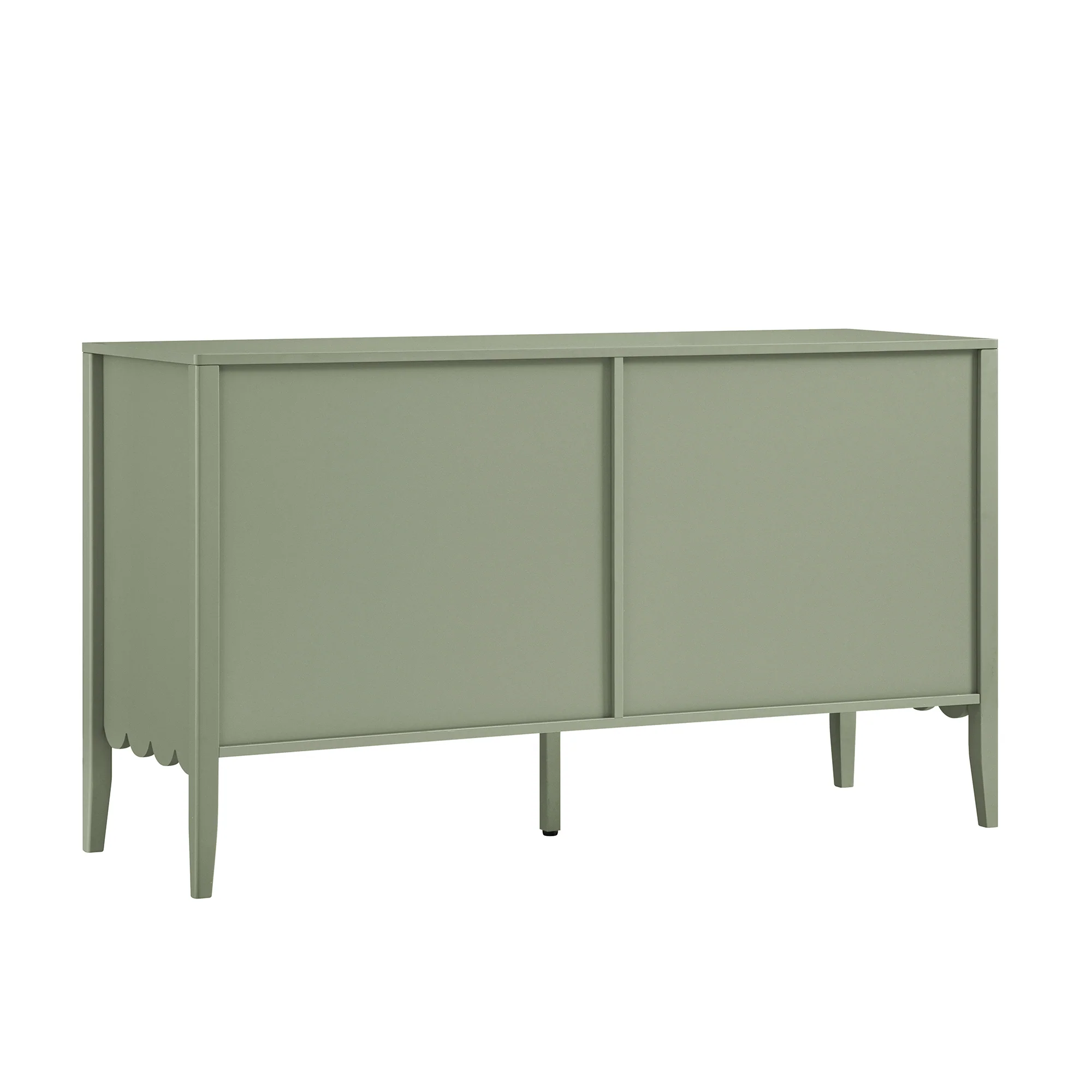 Henley Scalloped Edge 6 Drawer 140cm Wide Chest, Sage Green - Image 12