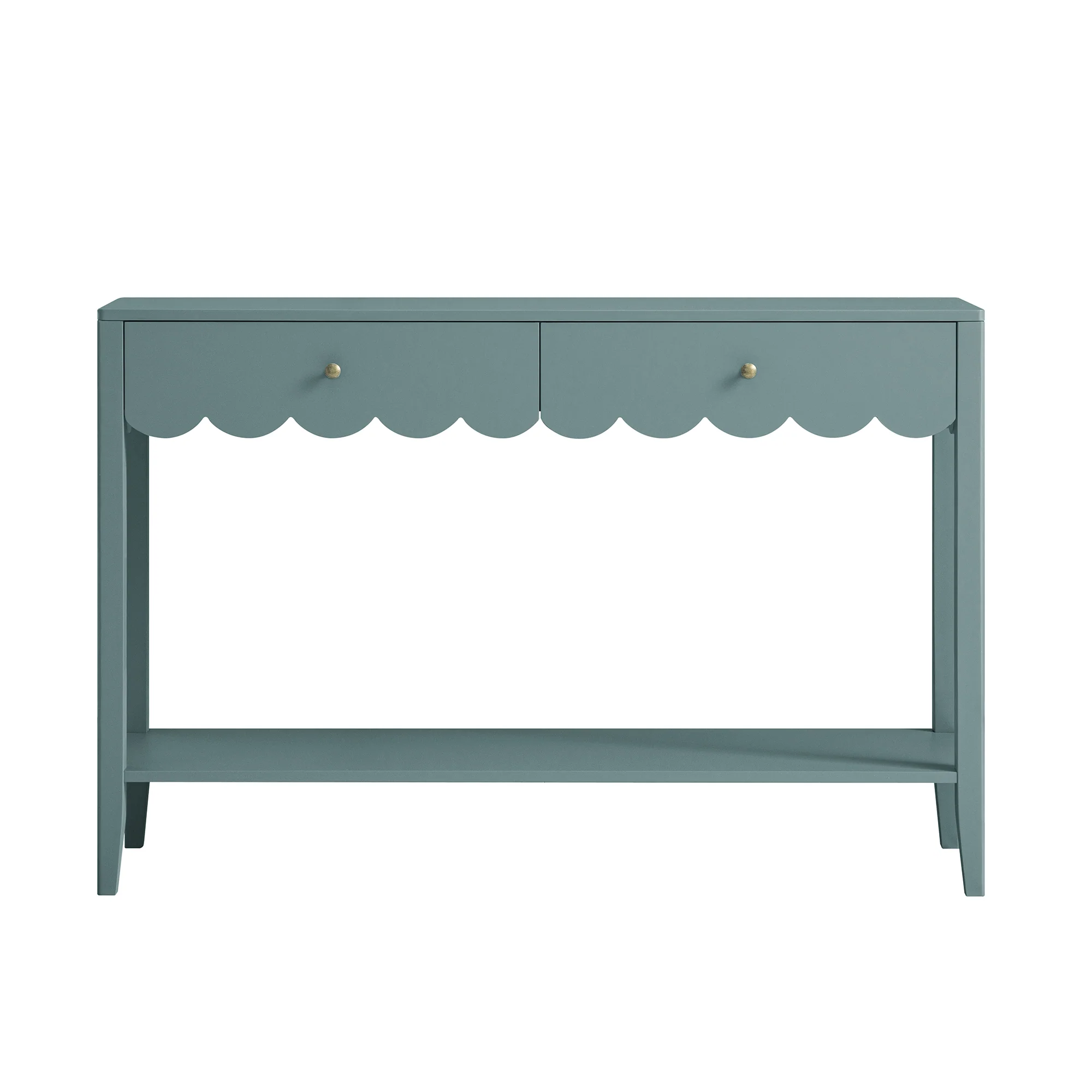 Henley Scalloped Edge Console Table, Blue Spruce - Image 5