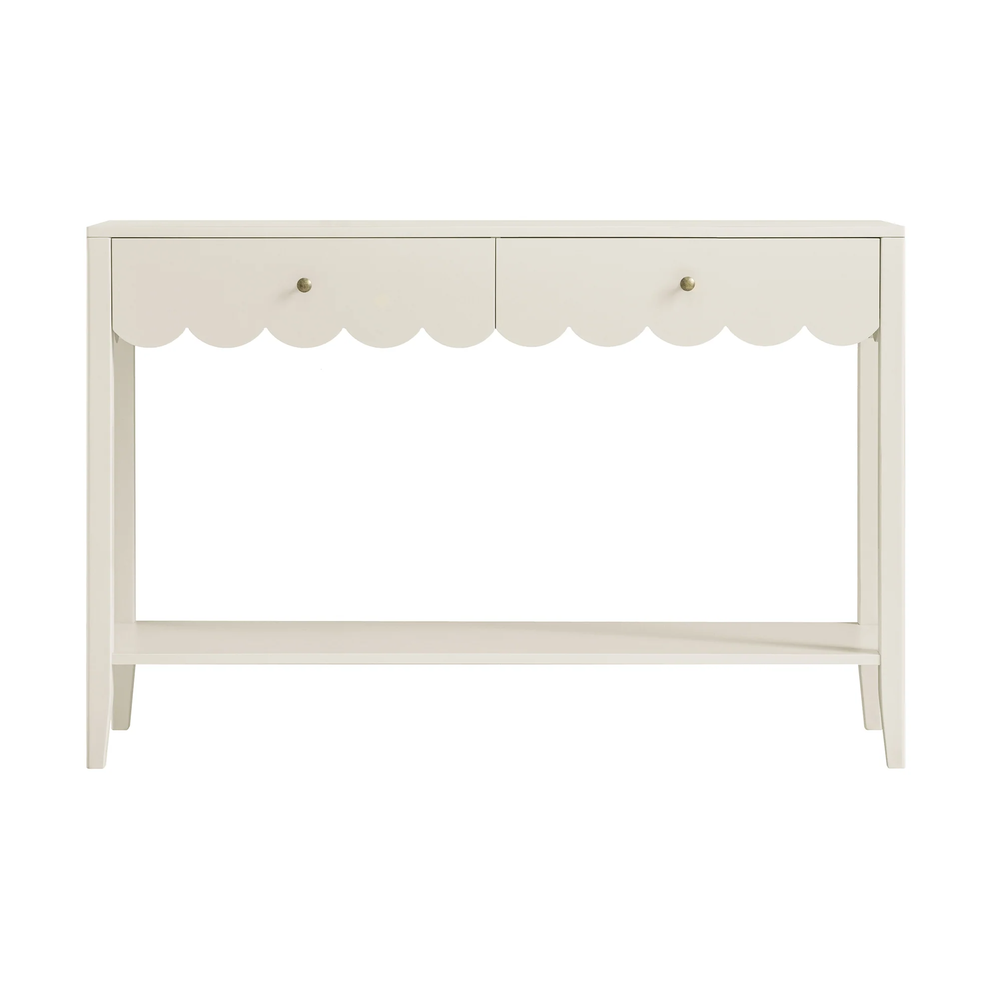 Henley Scalloped Edge Console Table, Light Sand - Image 4