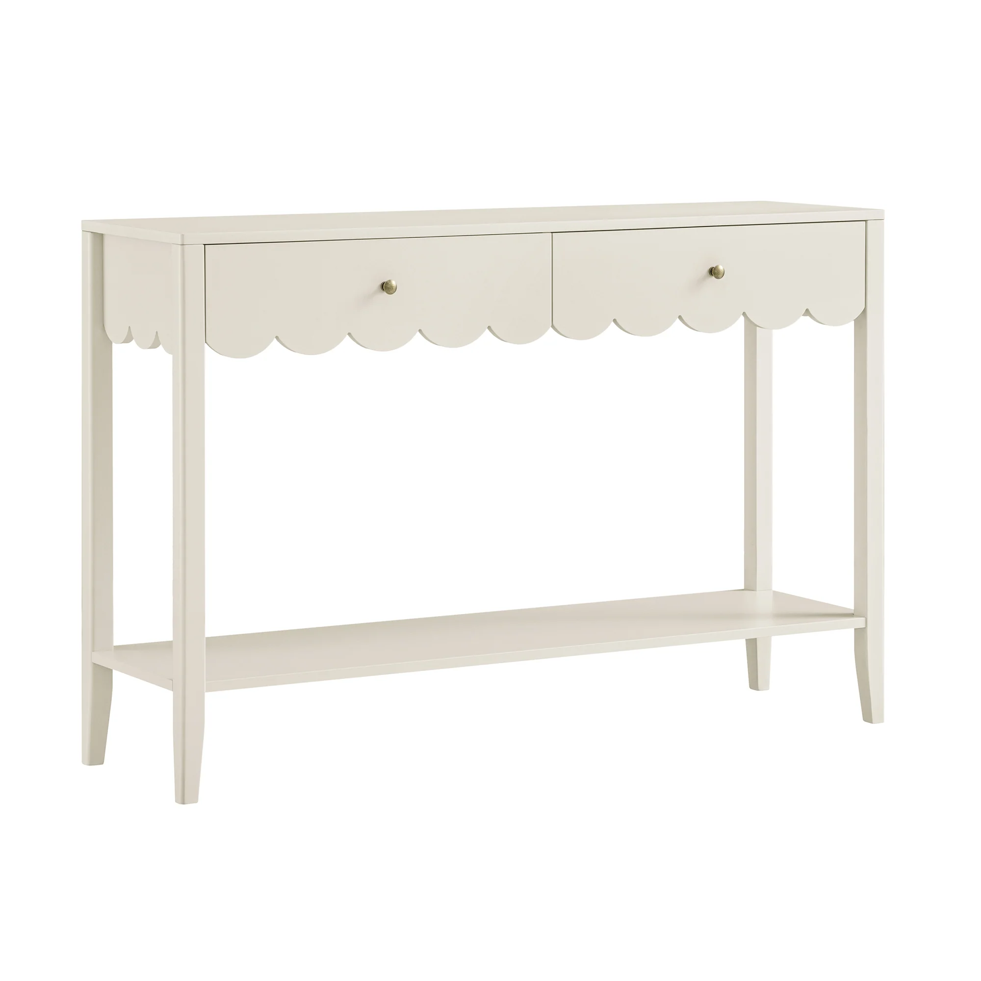 Henley Scalloped Edge Console Table, Light Sand - Image 5