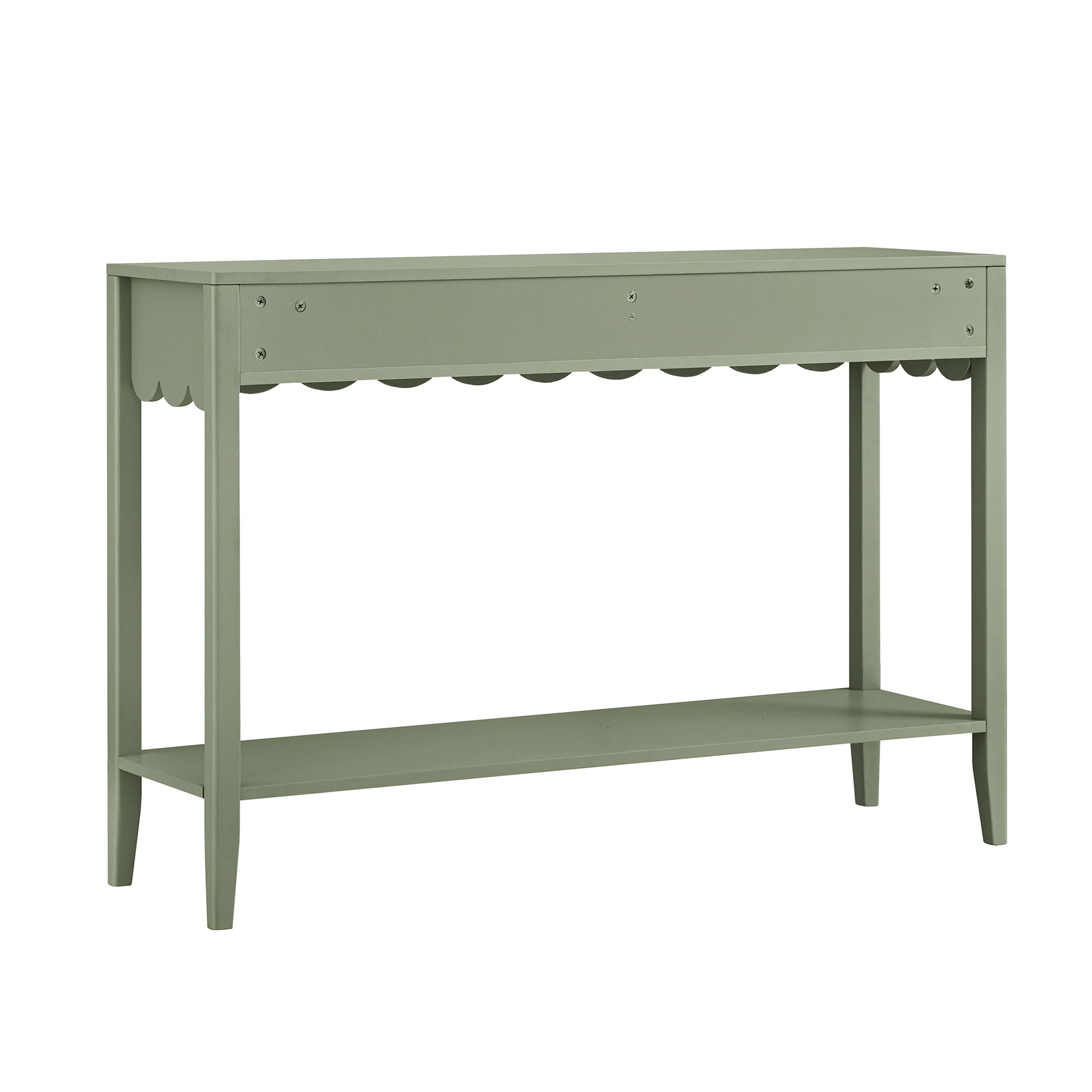 Henley Scalloped Edge Console Table, Sage Green - Image 11