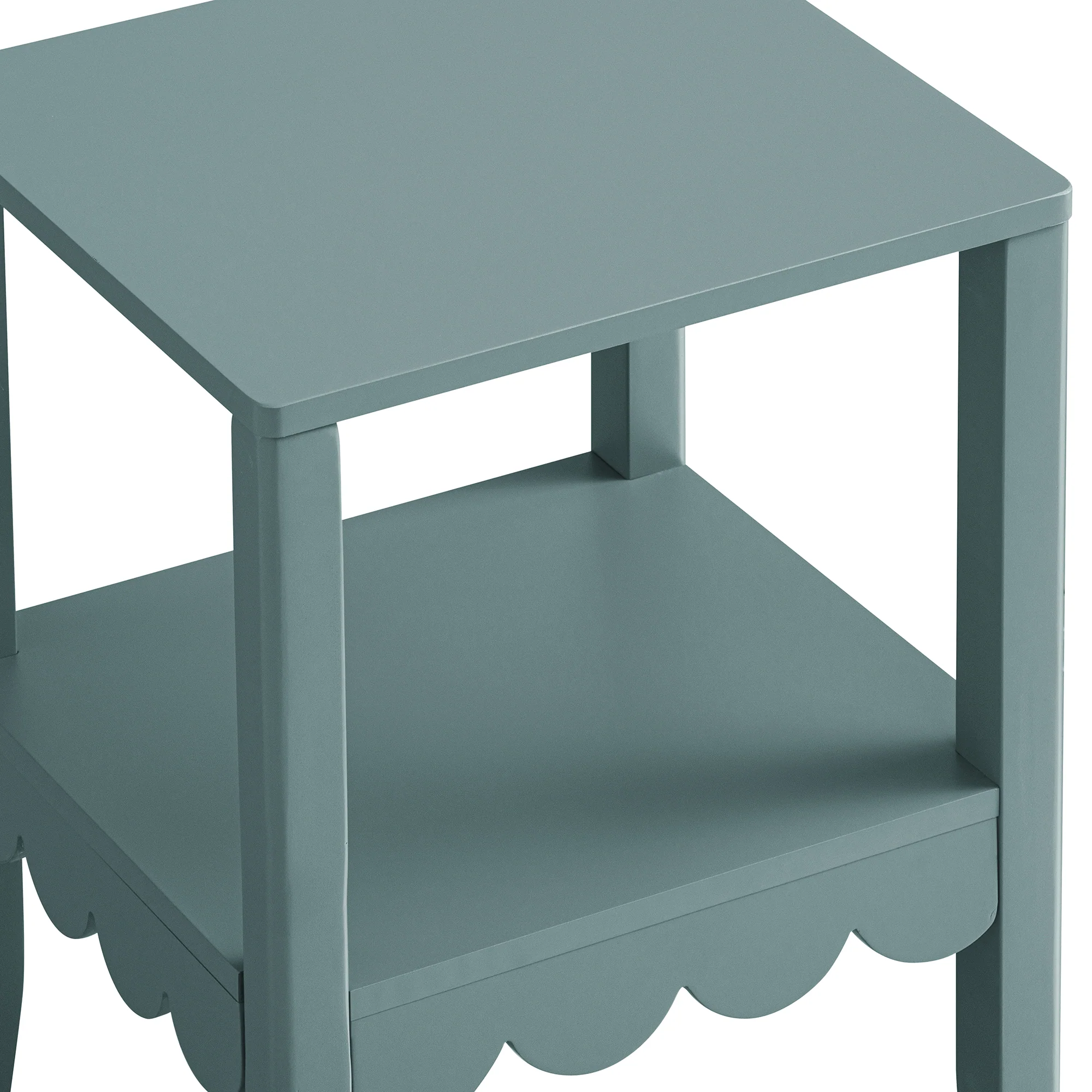 Henley Scalloped Edge Side Table, Blue Spruce - Image 10