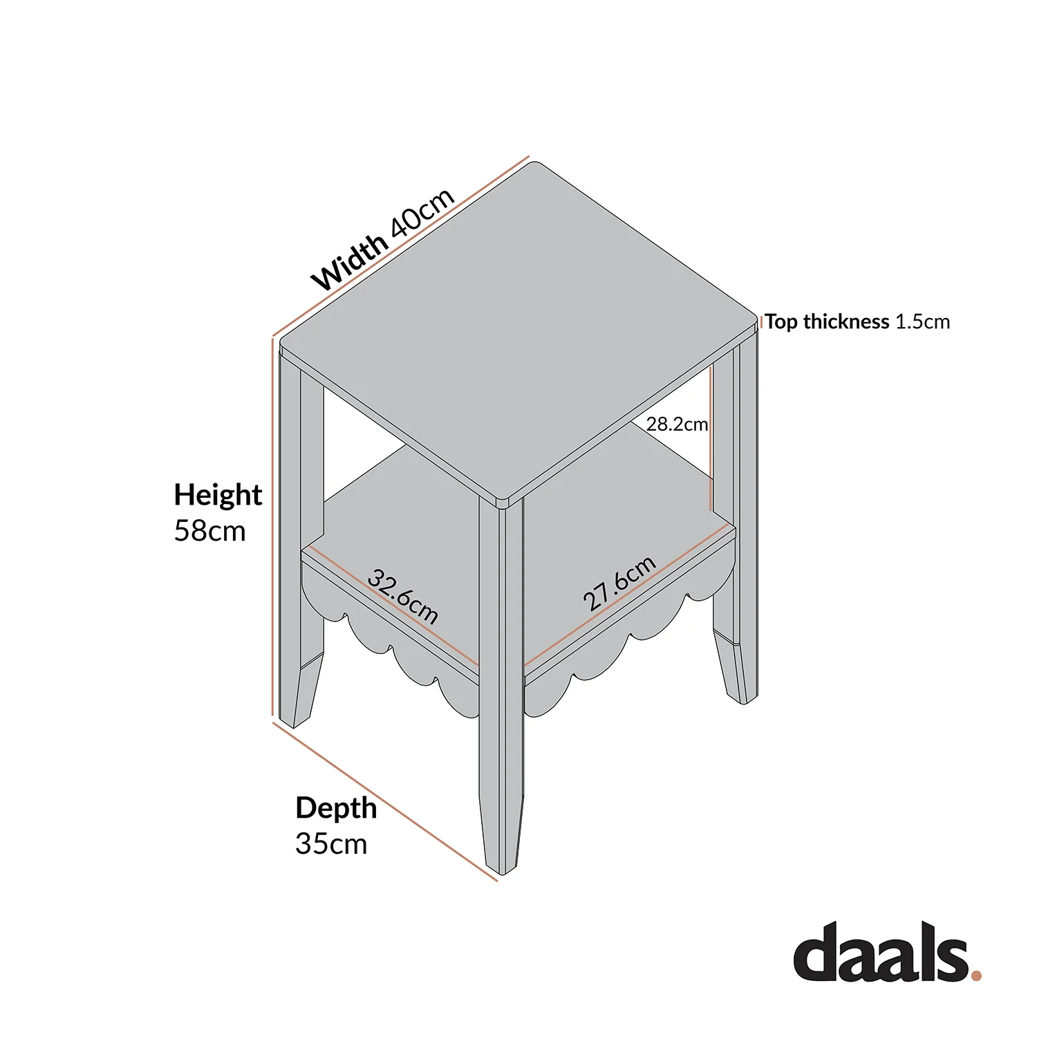 Henley Scalloped Edge Side Table, Light Sand - Image 7