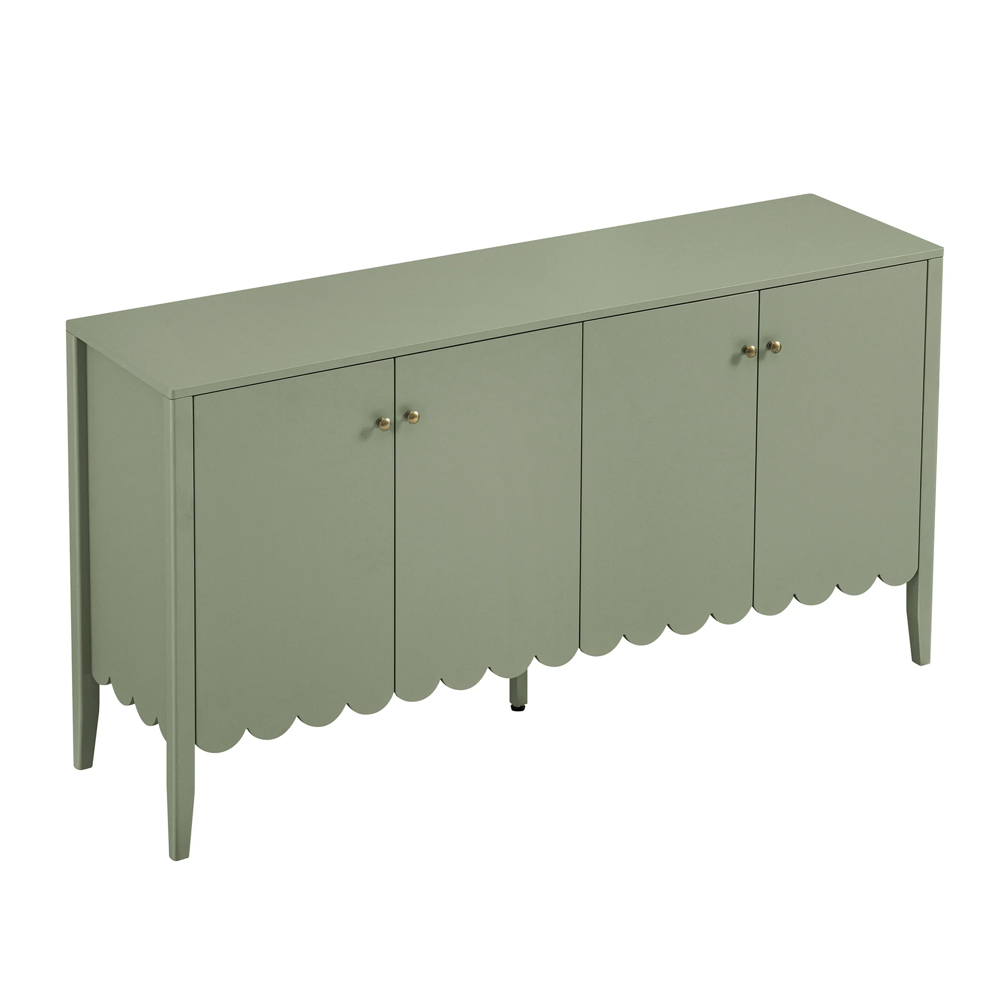 Henley Scalloped Edge 150cm Wide Sideboard, Sage Green - Image 10