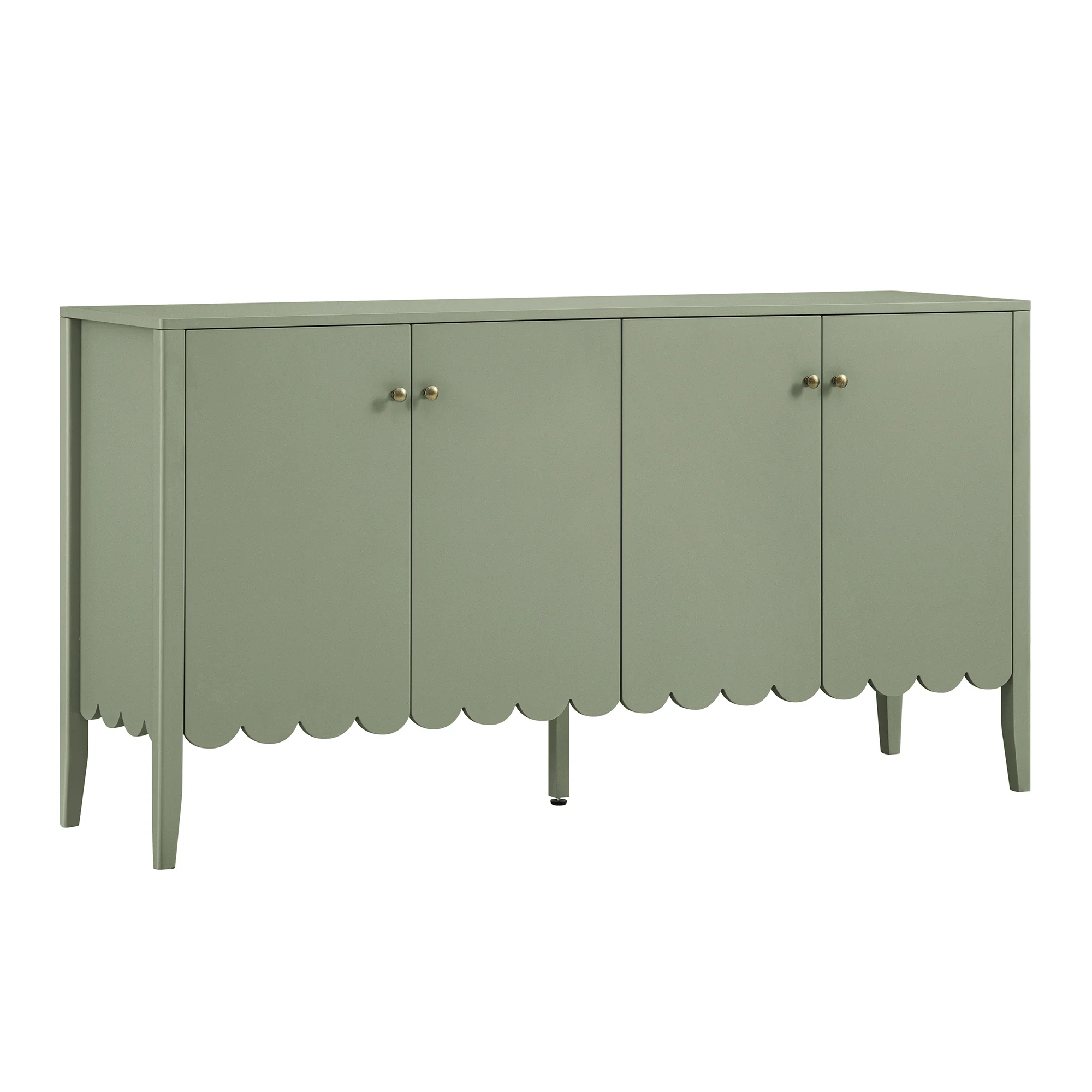 Henley Scalloped Edge 150cm Wide Sideboard, Sage Green - Image 6