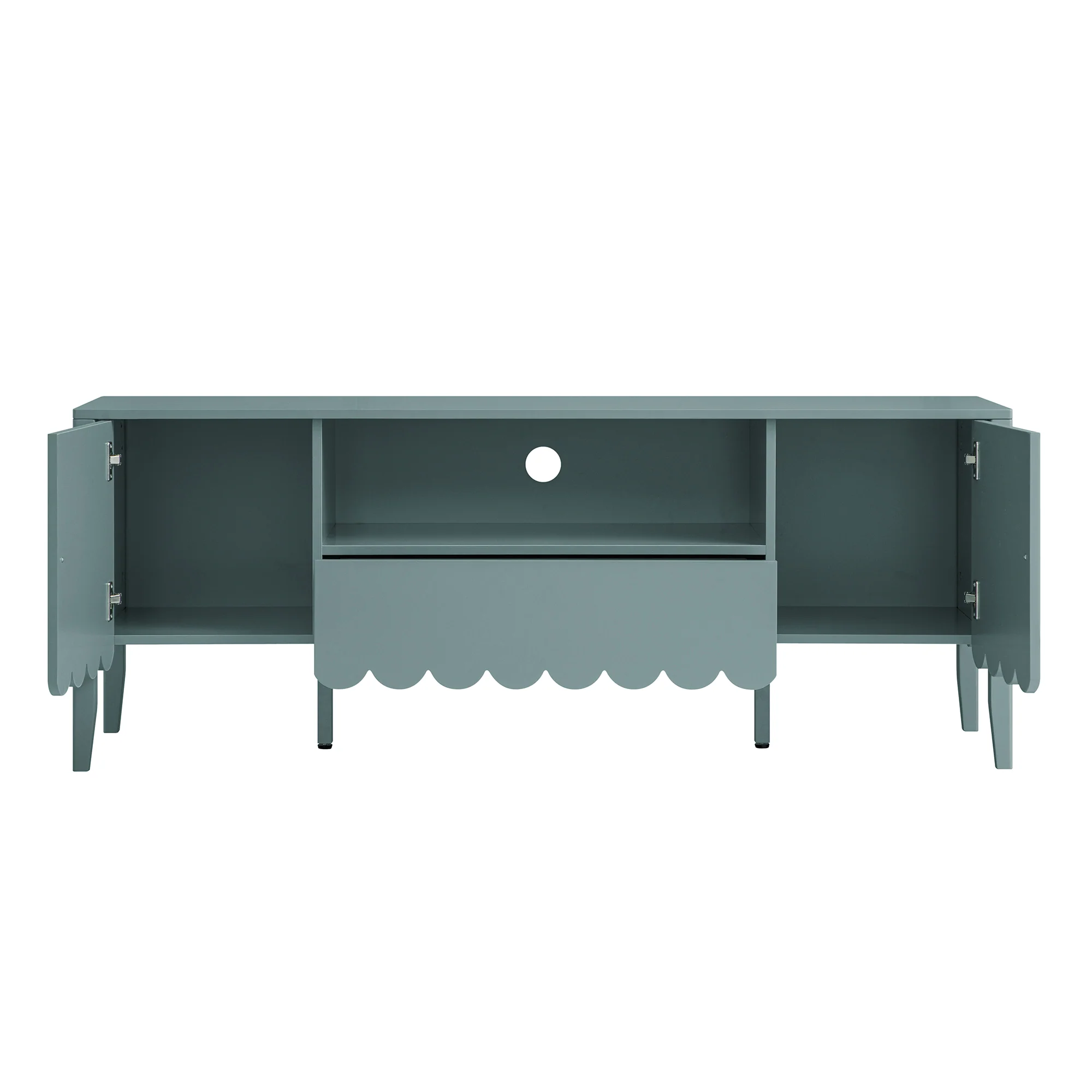 Henley Scalloped Edge 150cm Wide TV Unit, Blue Spruce - Image 6