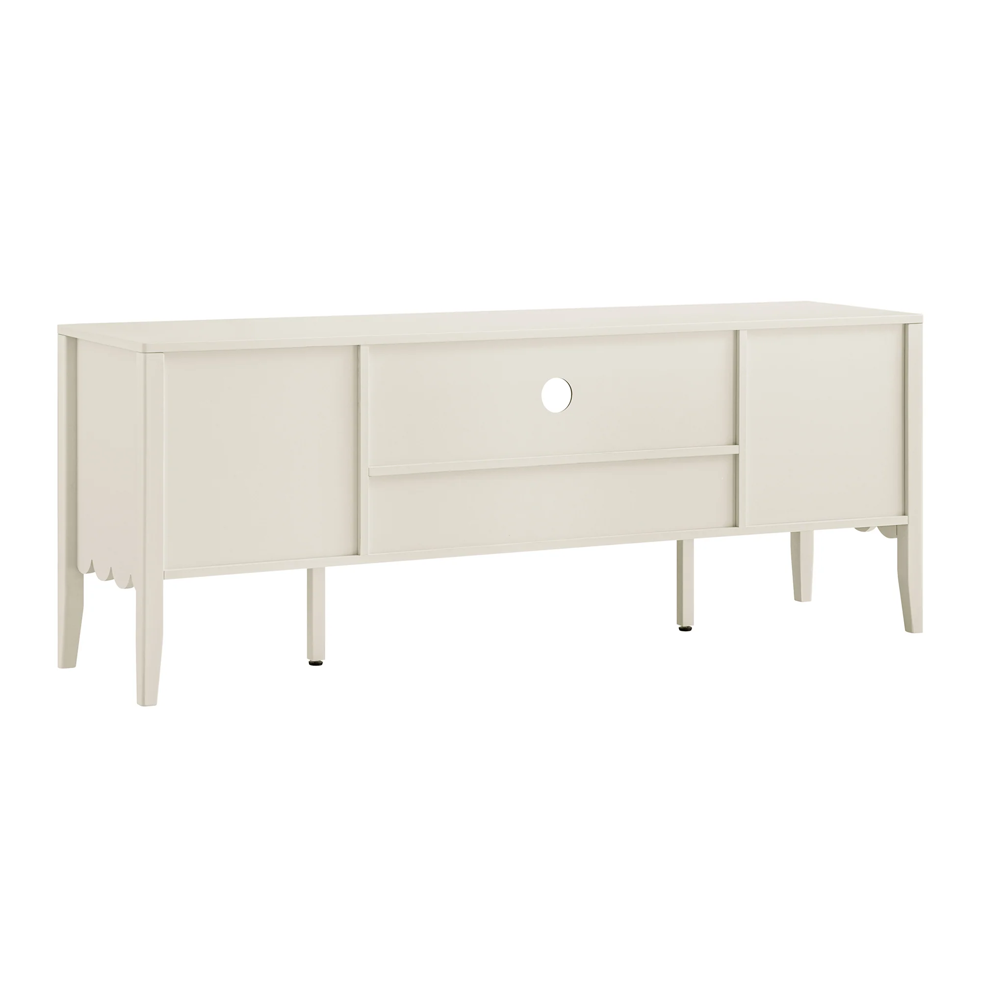 Henley Scalloped Edge 150cm Wide TV Unit, Light Sand - Image 13