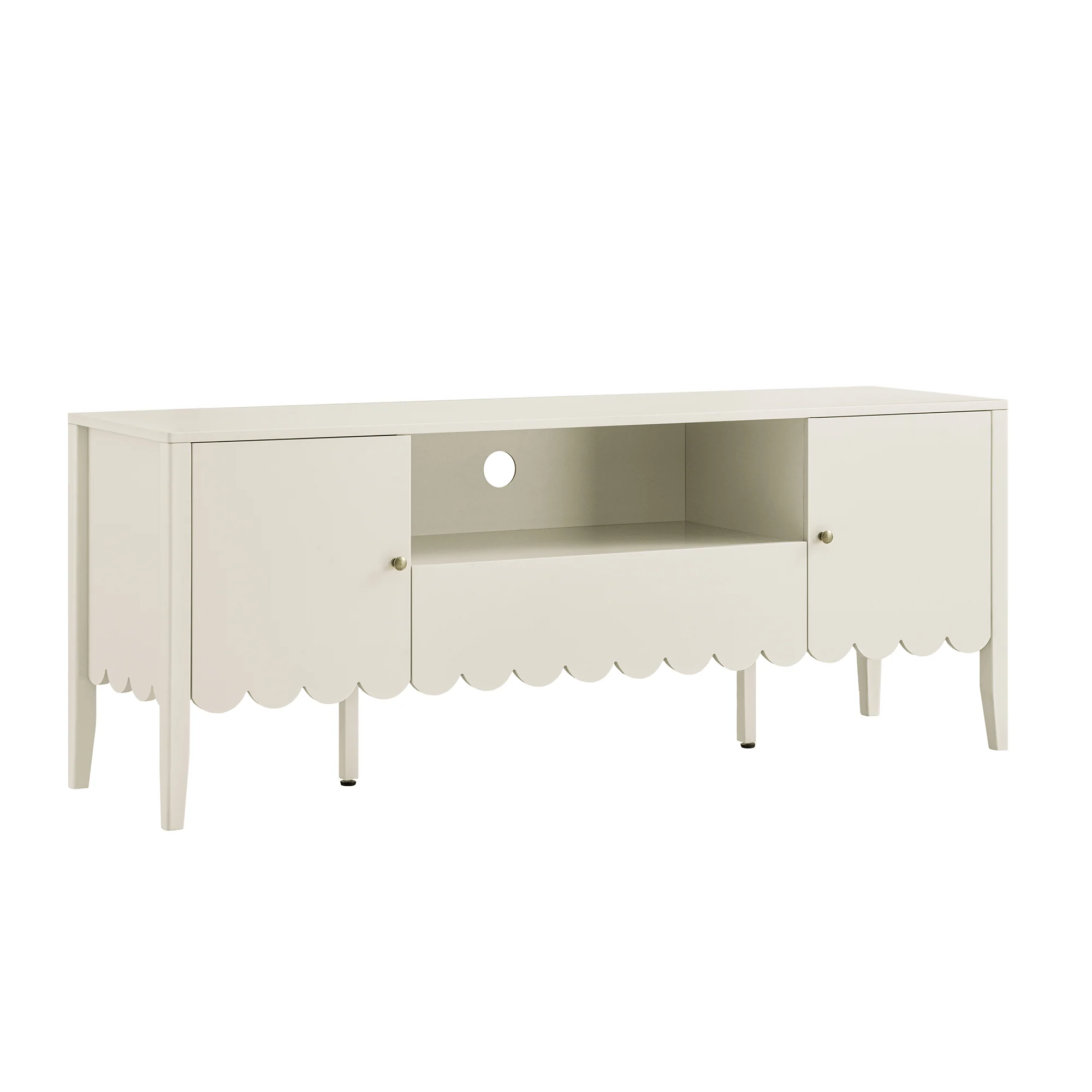Henley Scalloped Edge 150cm Wide TV Unit, Light Sand - Image 6