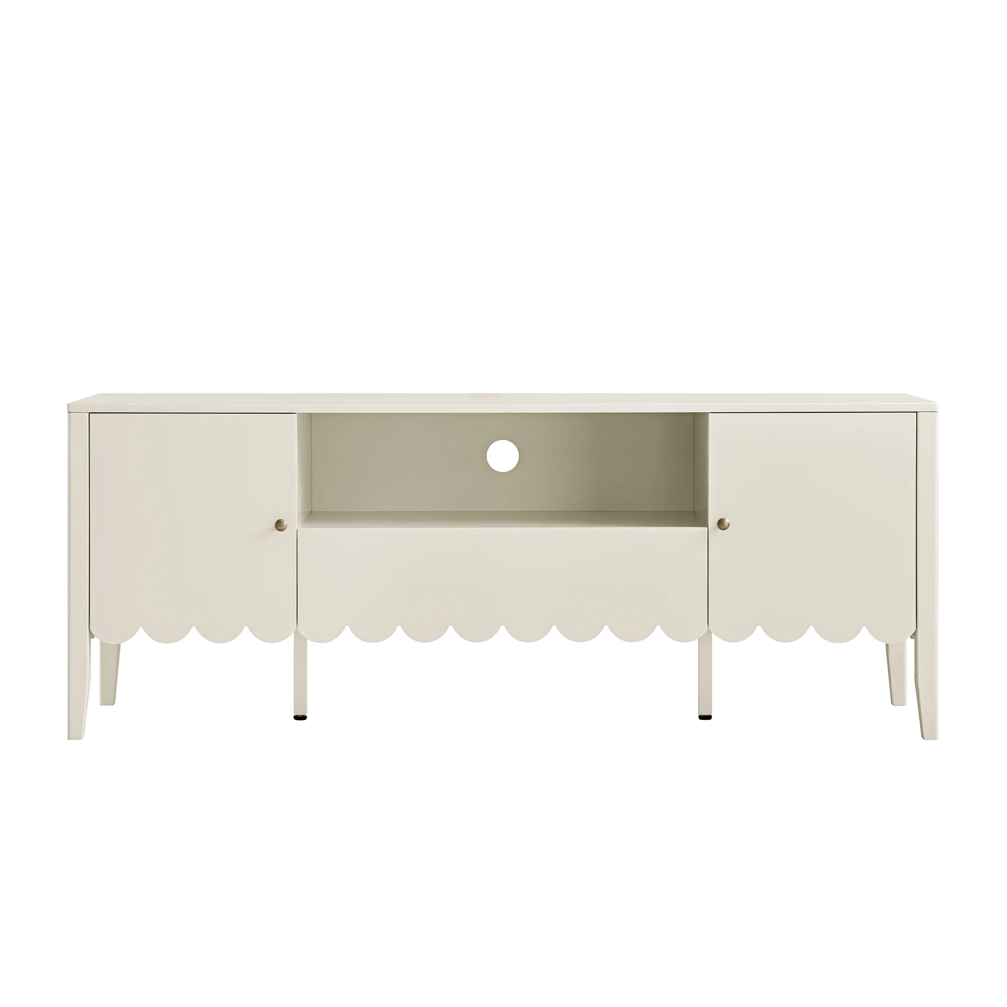 Henley Scalloped Edge 150cm Wide TV Unit, Light Sand - Image 7