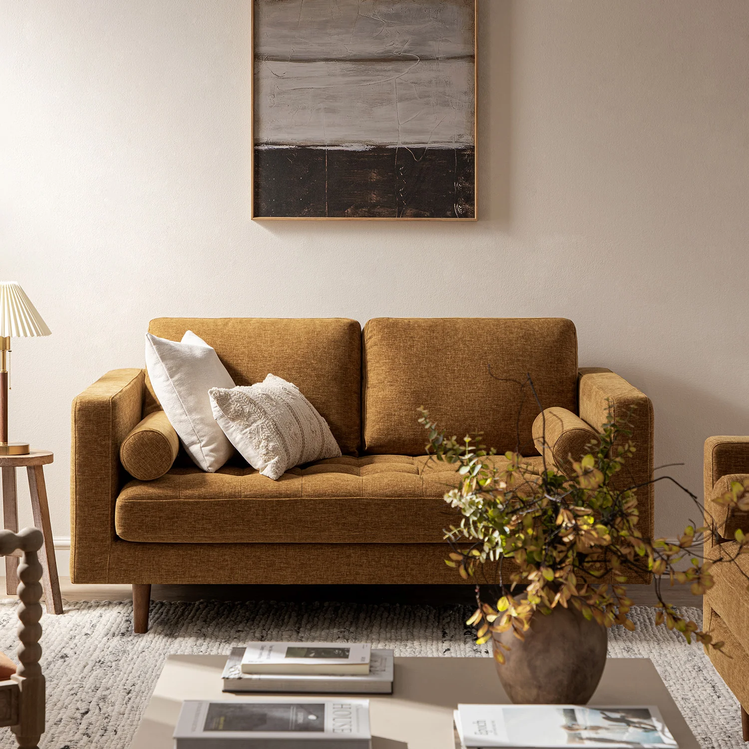 Henrietta 2-Seater Sofa, Spiced Honey Chenille - Image 2