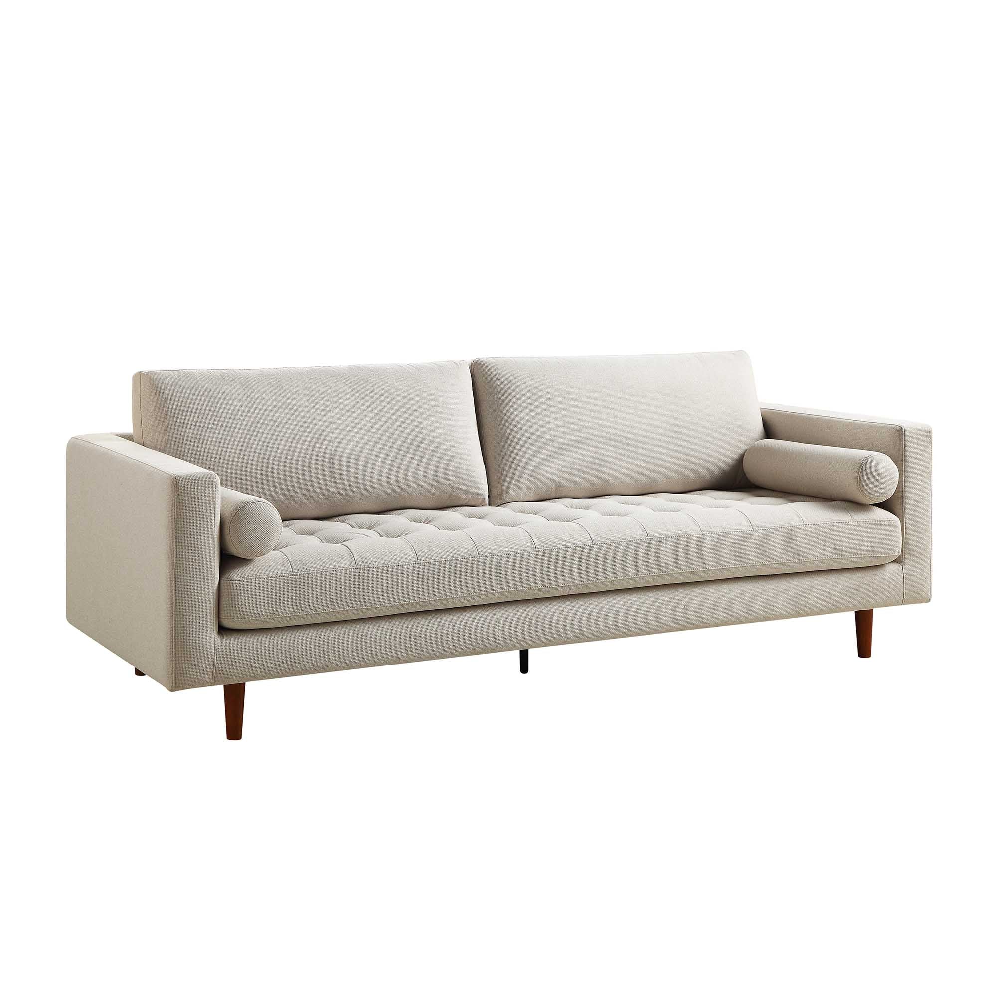 Henrietta Large 3-Seater Sofa, Beige Woven Fabric - Image 7