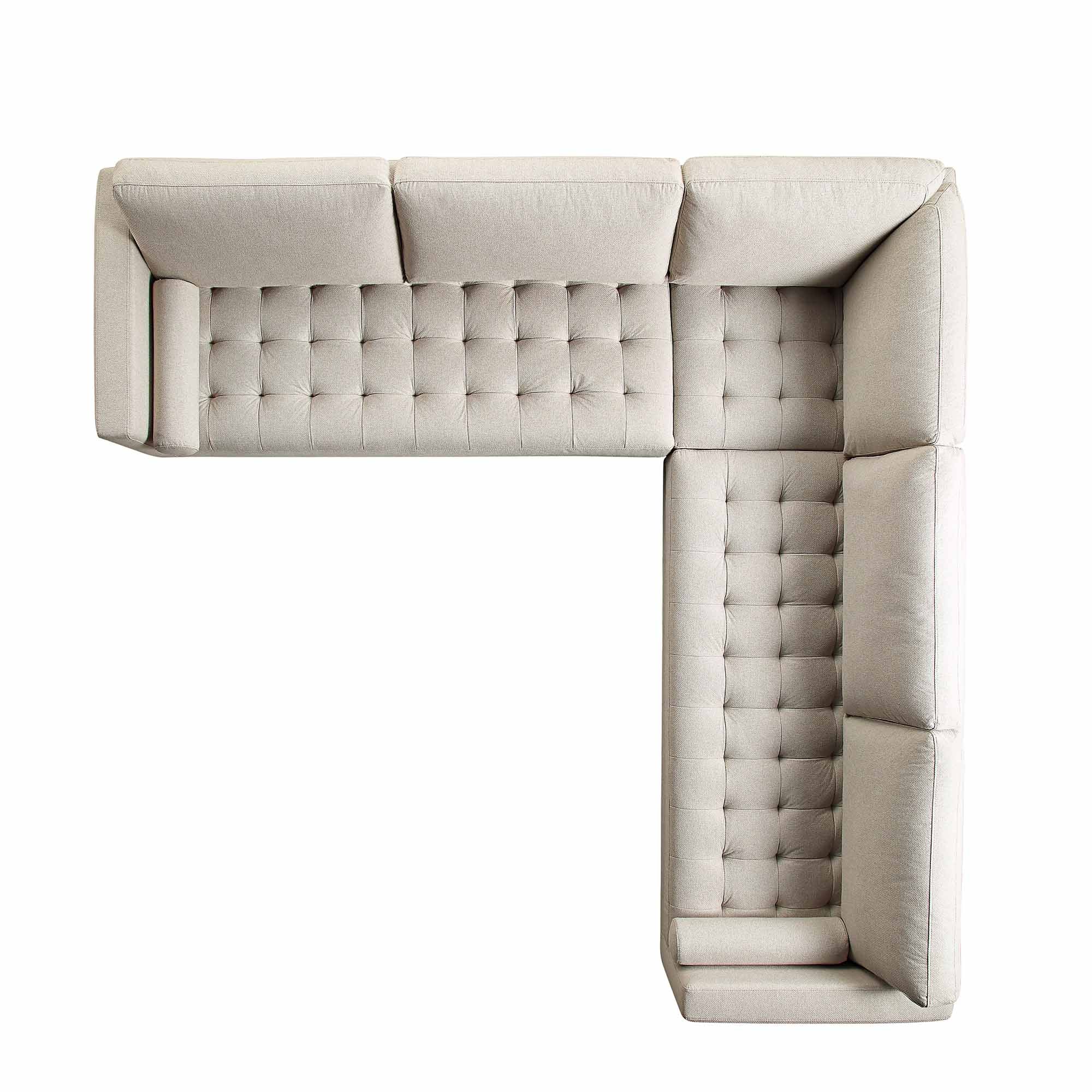Henrietta 5+Seater Corner Sofa, Beige Woven Fabric - Image 5