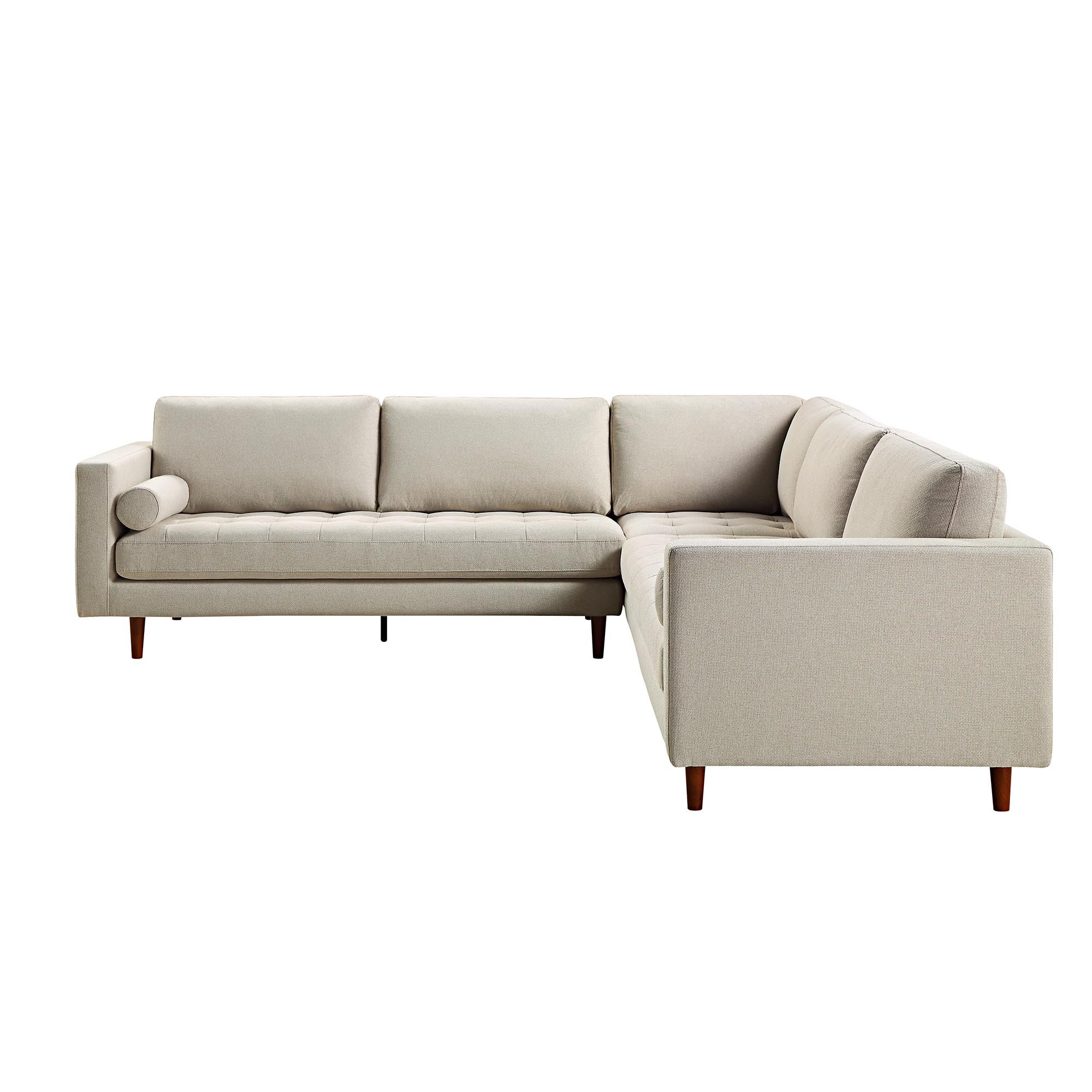 Henrietta 5+Seater Corner Sofa, Beige Woven Fabric - Image 7