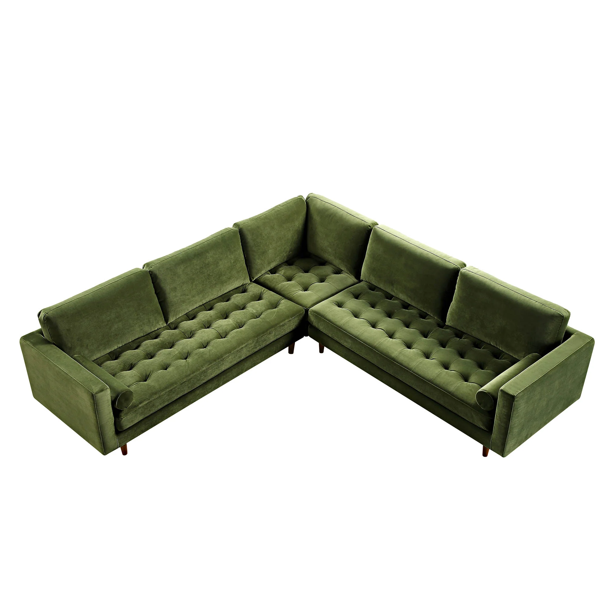 Henrietta 5+Seater Corner Sofa, Moss Green Velvet - Image 7