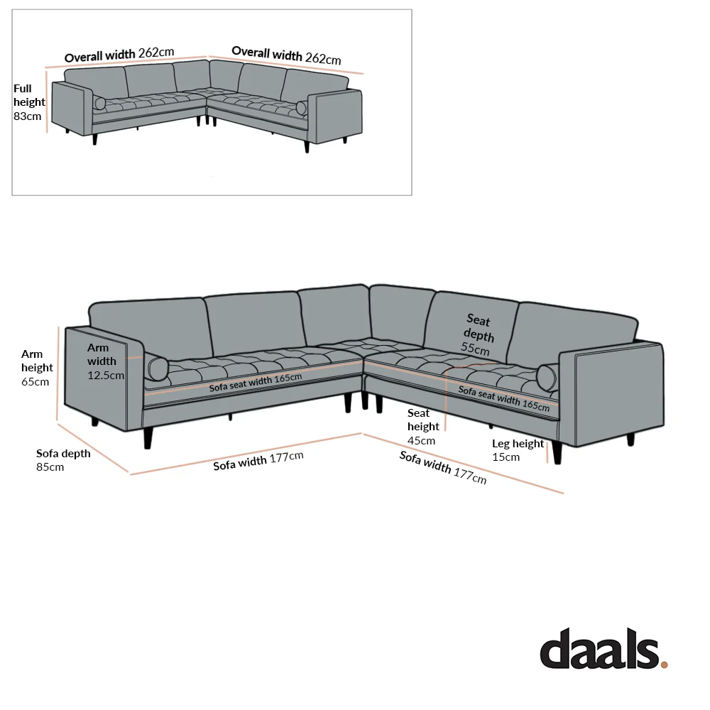 Henrietta 5+Seater Corner Sofa, Teal Velvet - Image 5