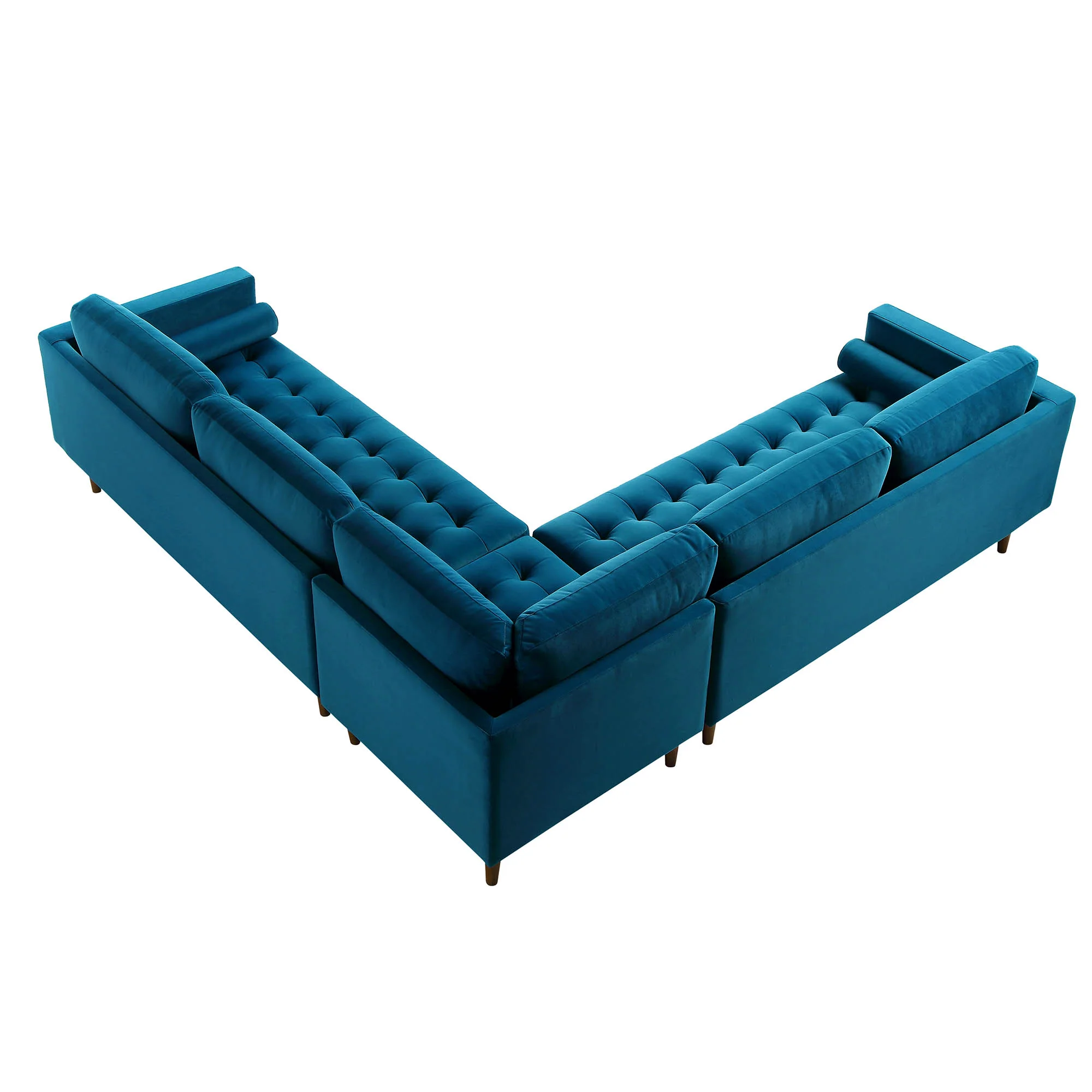 Henrietta 5+Seater Corner Sofa, Teal Velvet - Image 8