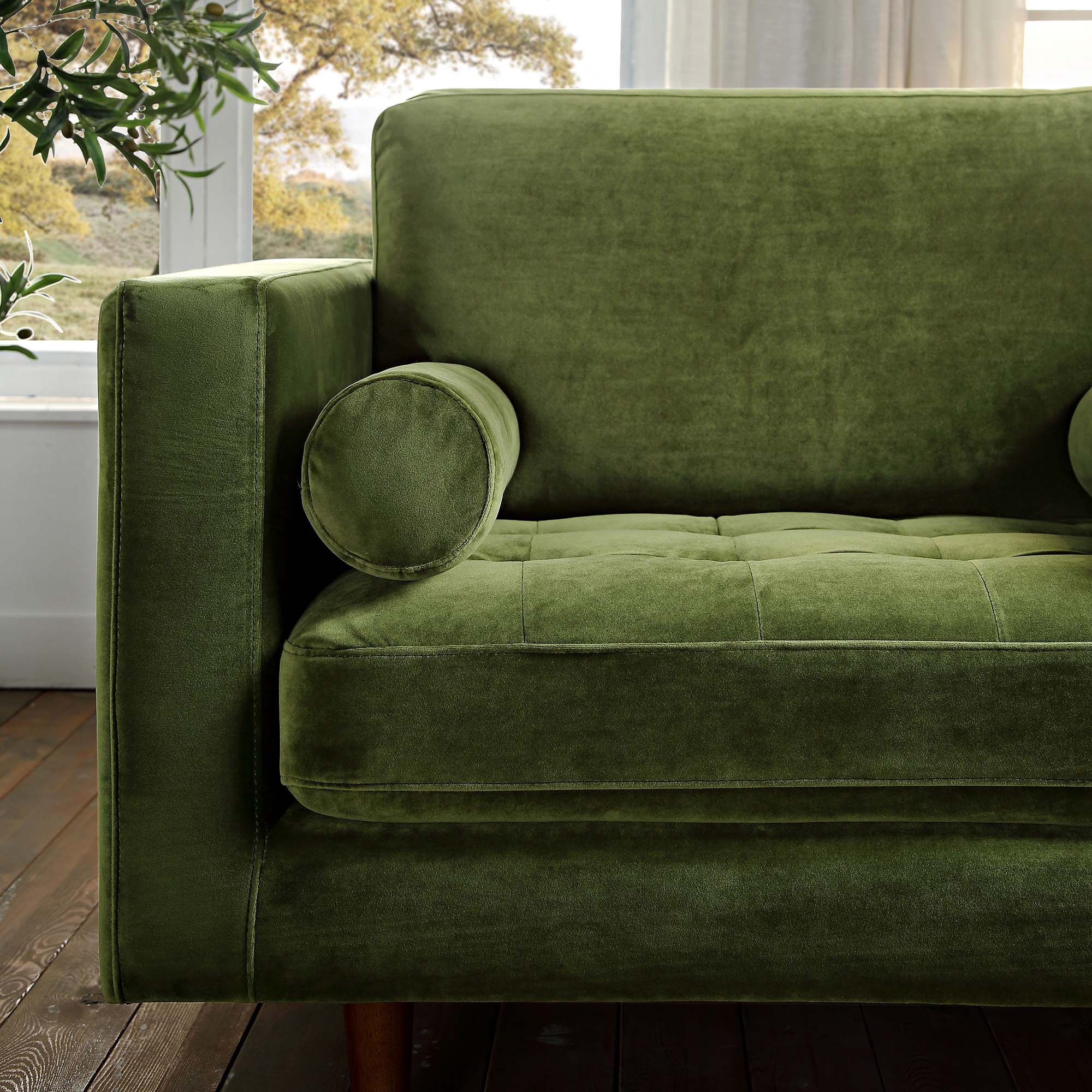 Henrietta Armchair, Moss Green Velvet - Image 5