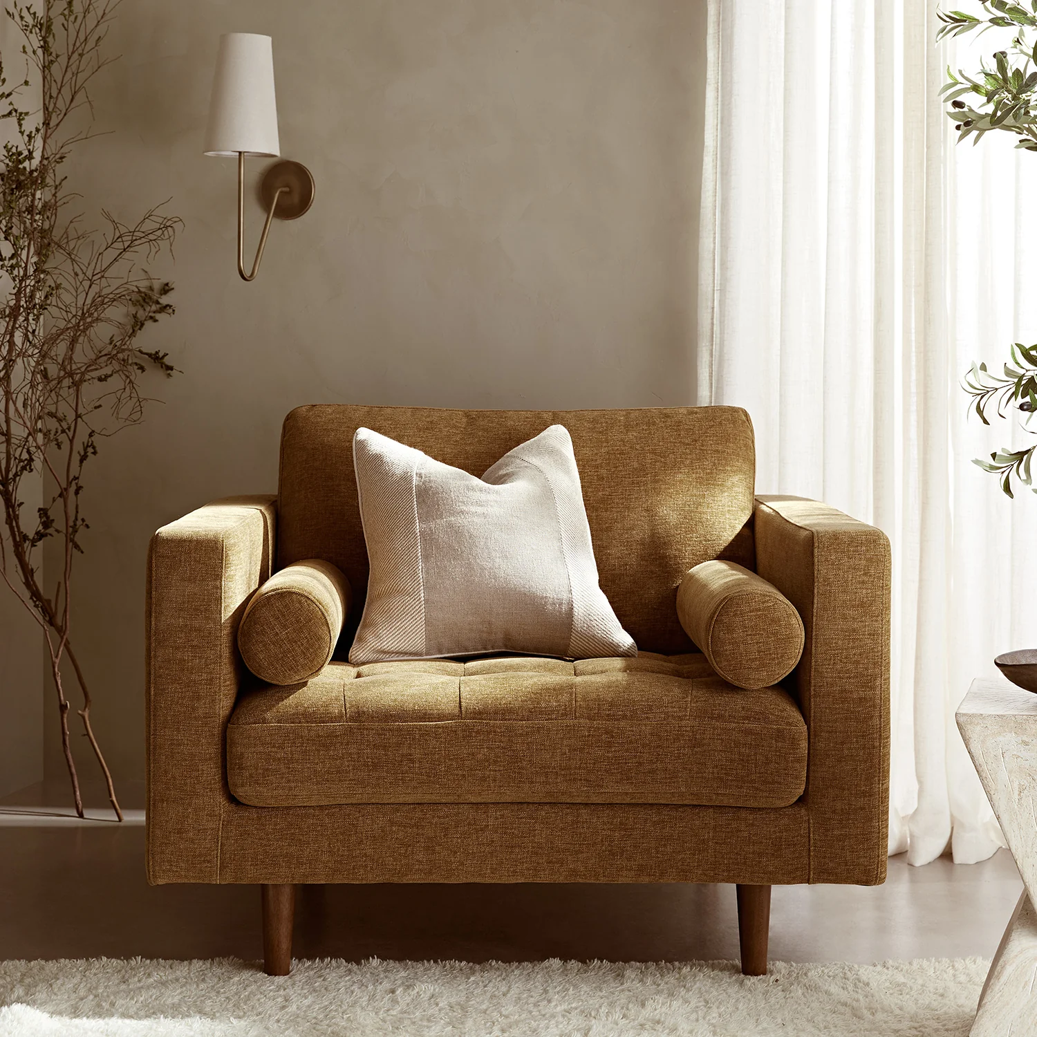Henrietta Armchair, Spiced Honey Chenille - Image 2
