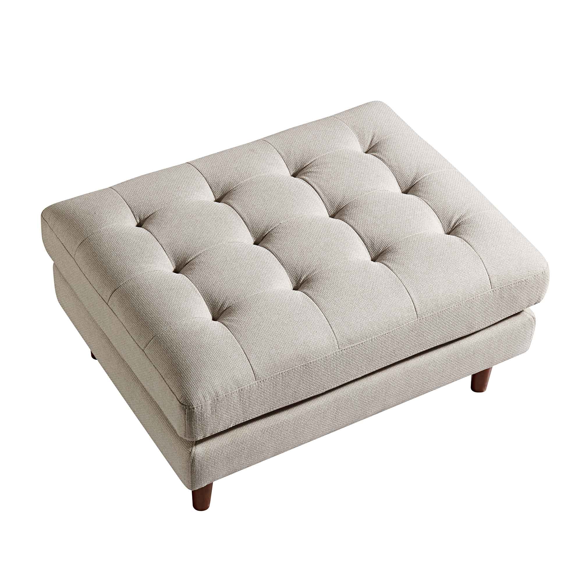 Henrietta Ottoman, Beige Woven Fabric - Image 8