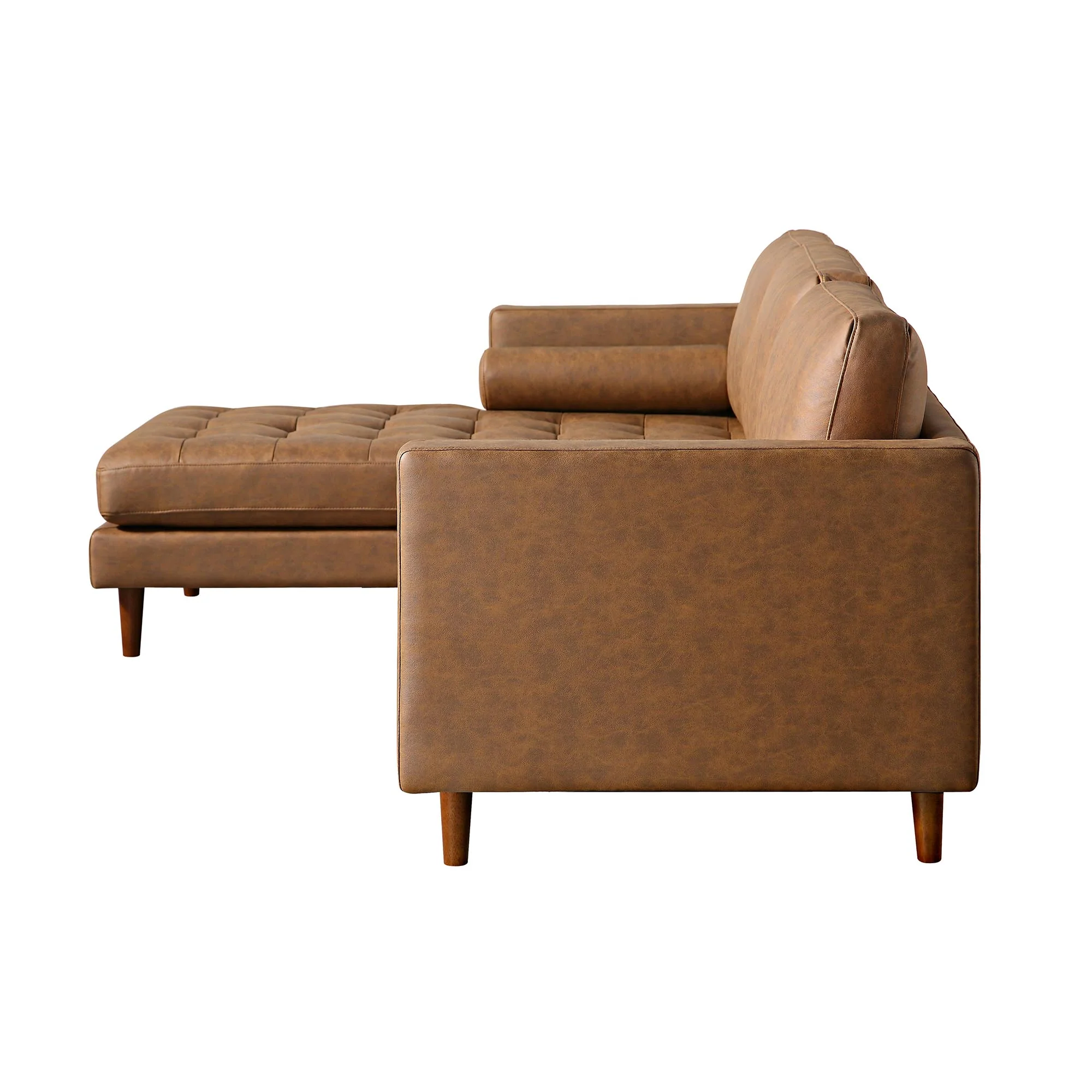Henrietta Tan Faux Suede Grand 4-Seater Chaise End Sofa, Left Hand Facing - Image 11